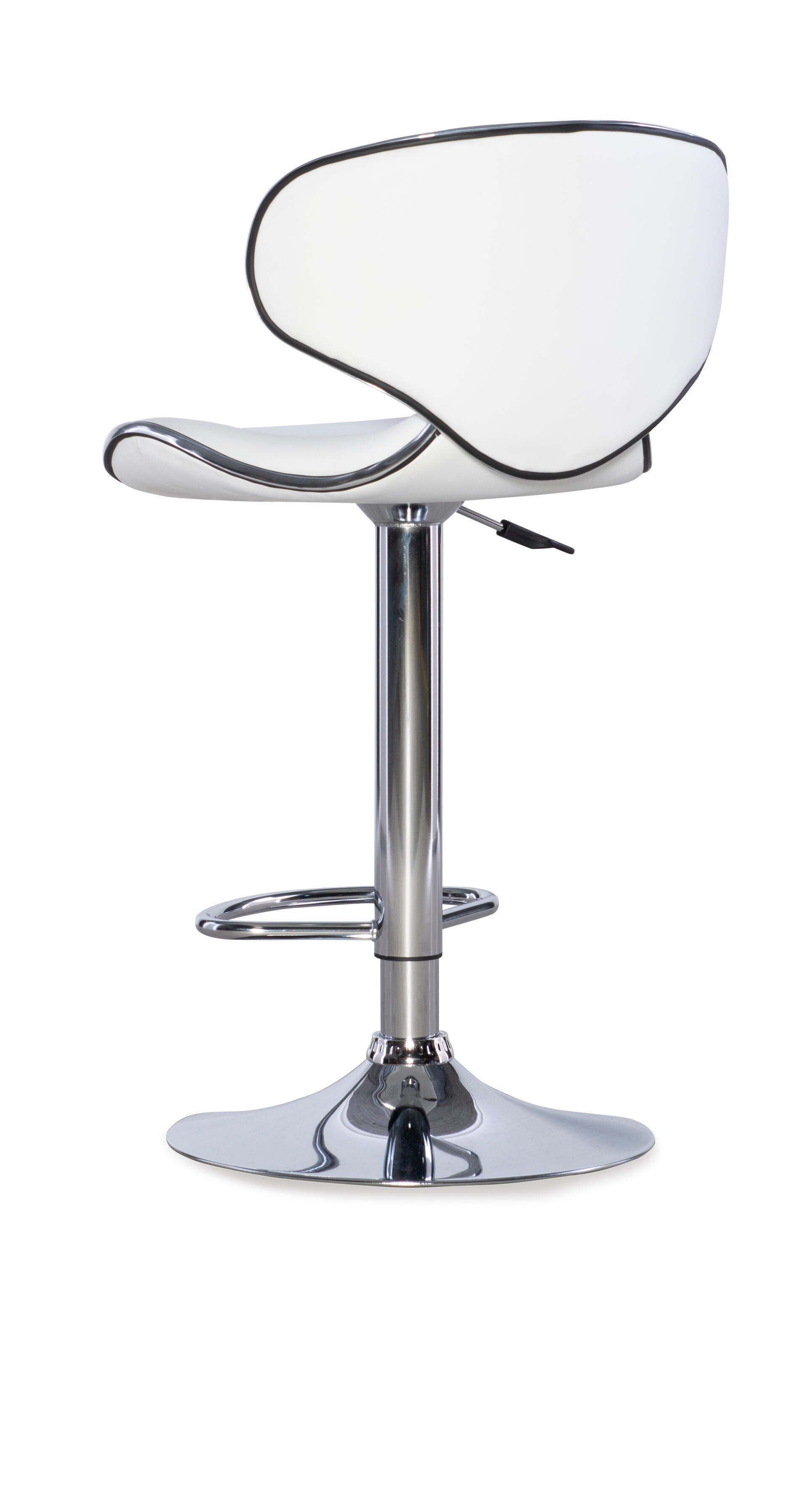 Linon Chrome Adjustable Height Bar Stool, White, large