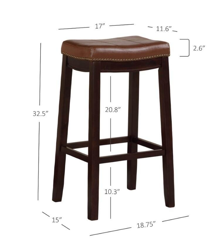 Backless Claridge Bar Stool, Cognac, large