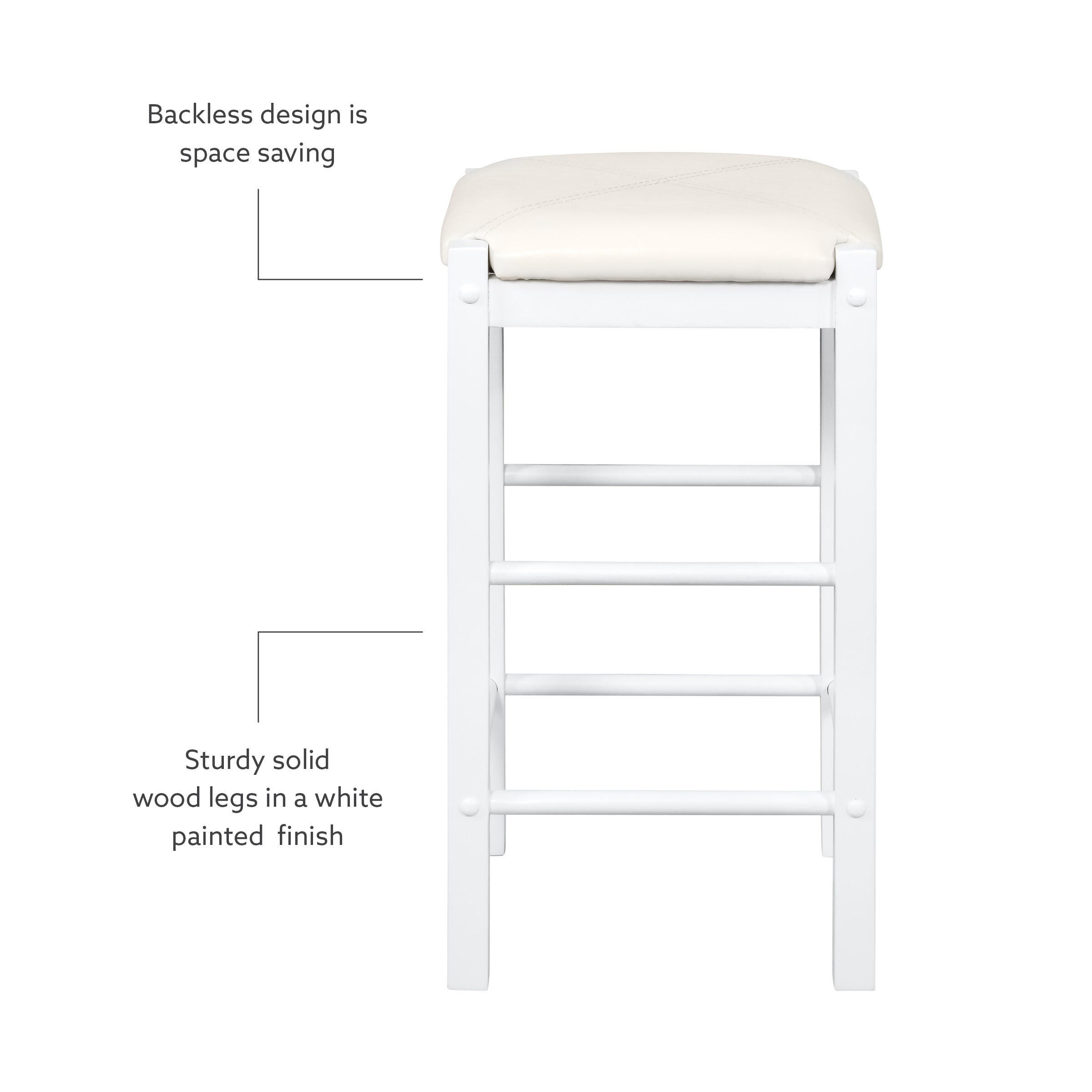 Linon Iris 3 Piece Tavern Dining Set, White, large