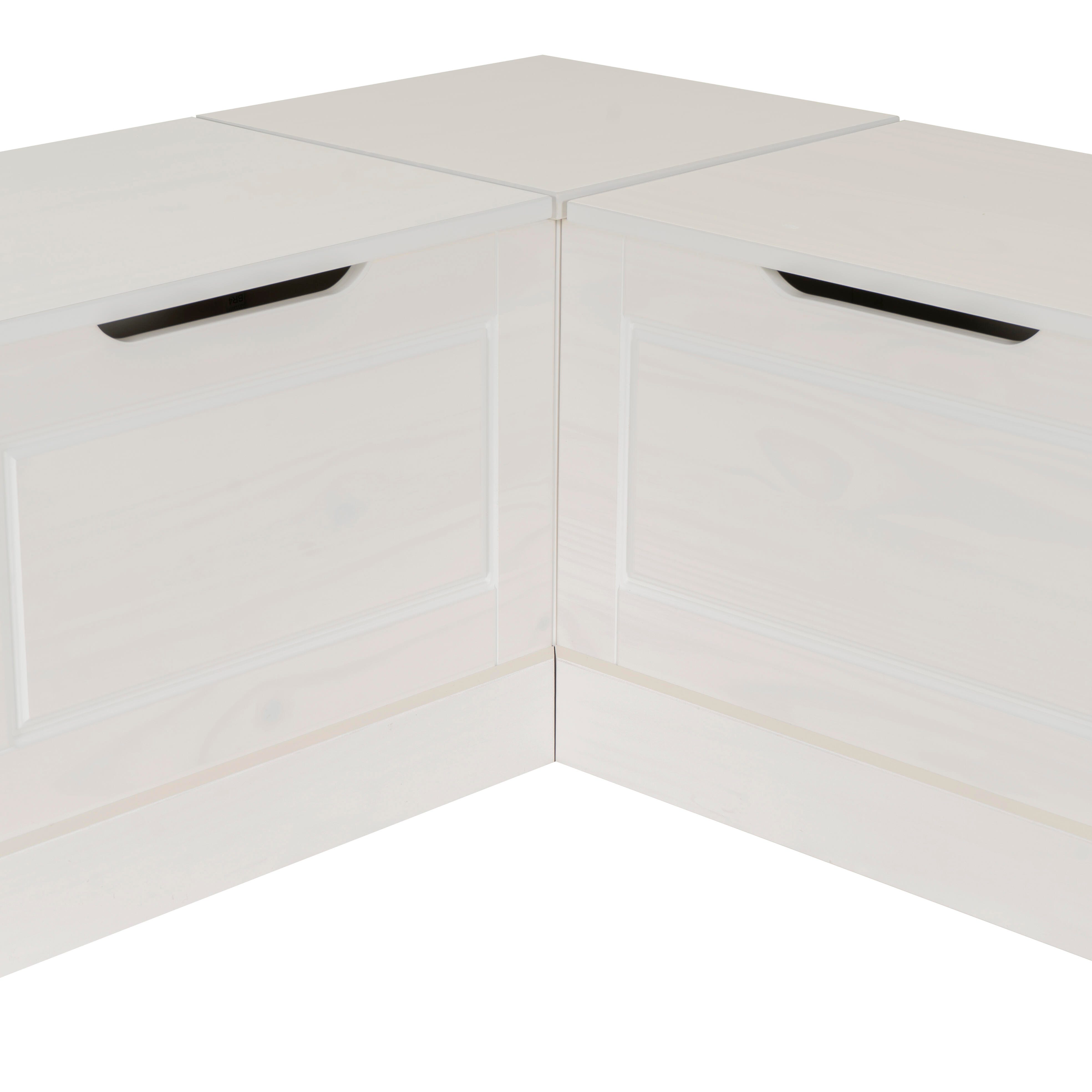 Linon Landin Backless Corner Breakfast Nook, White, large