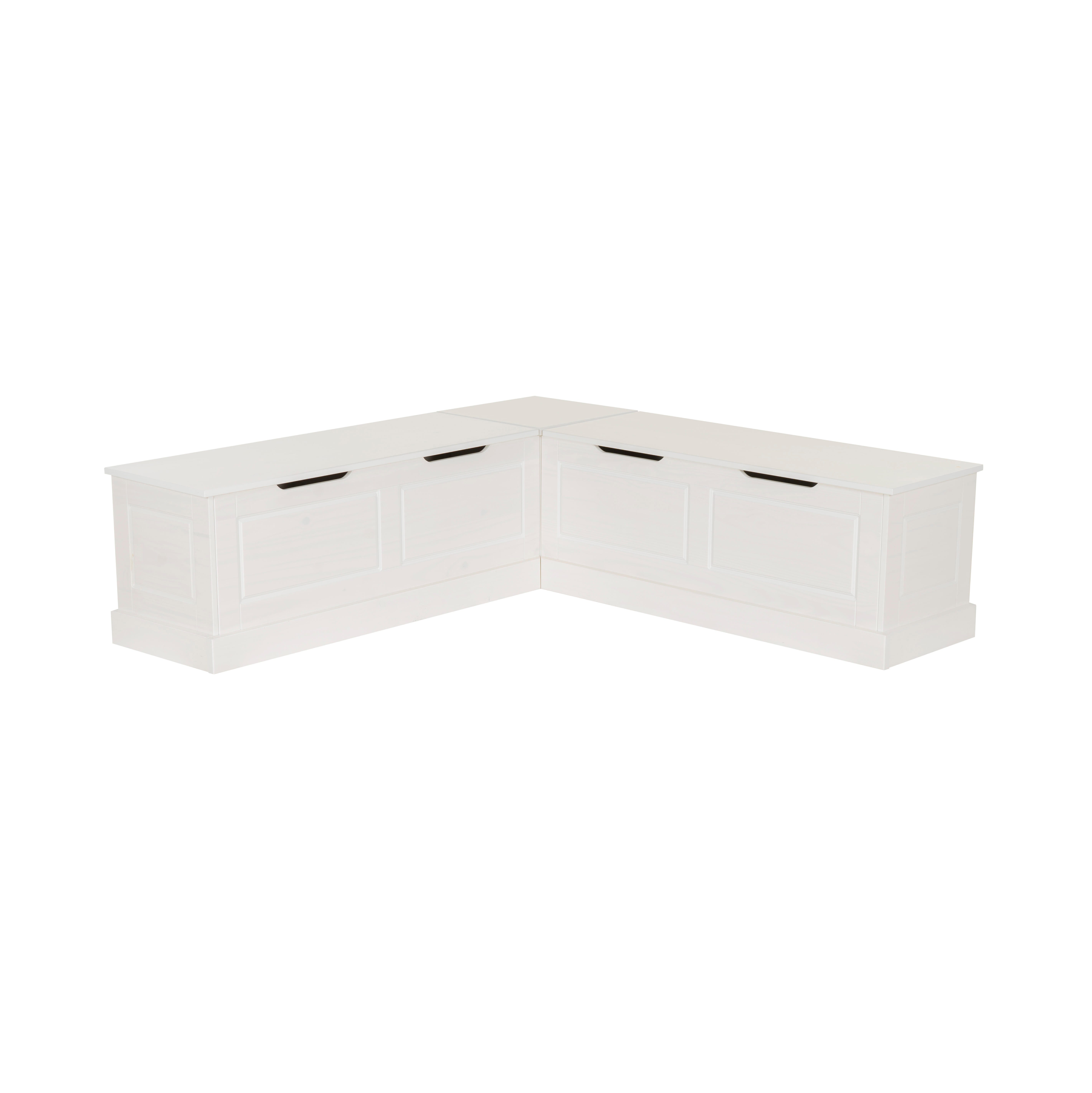 Linon Landin Backless Corner Breakfast Nook, White, large