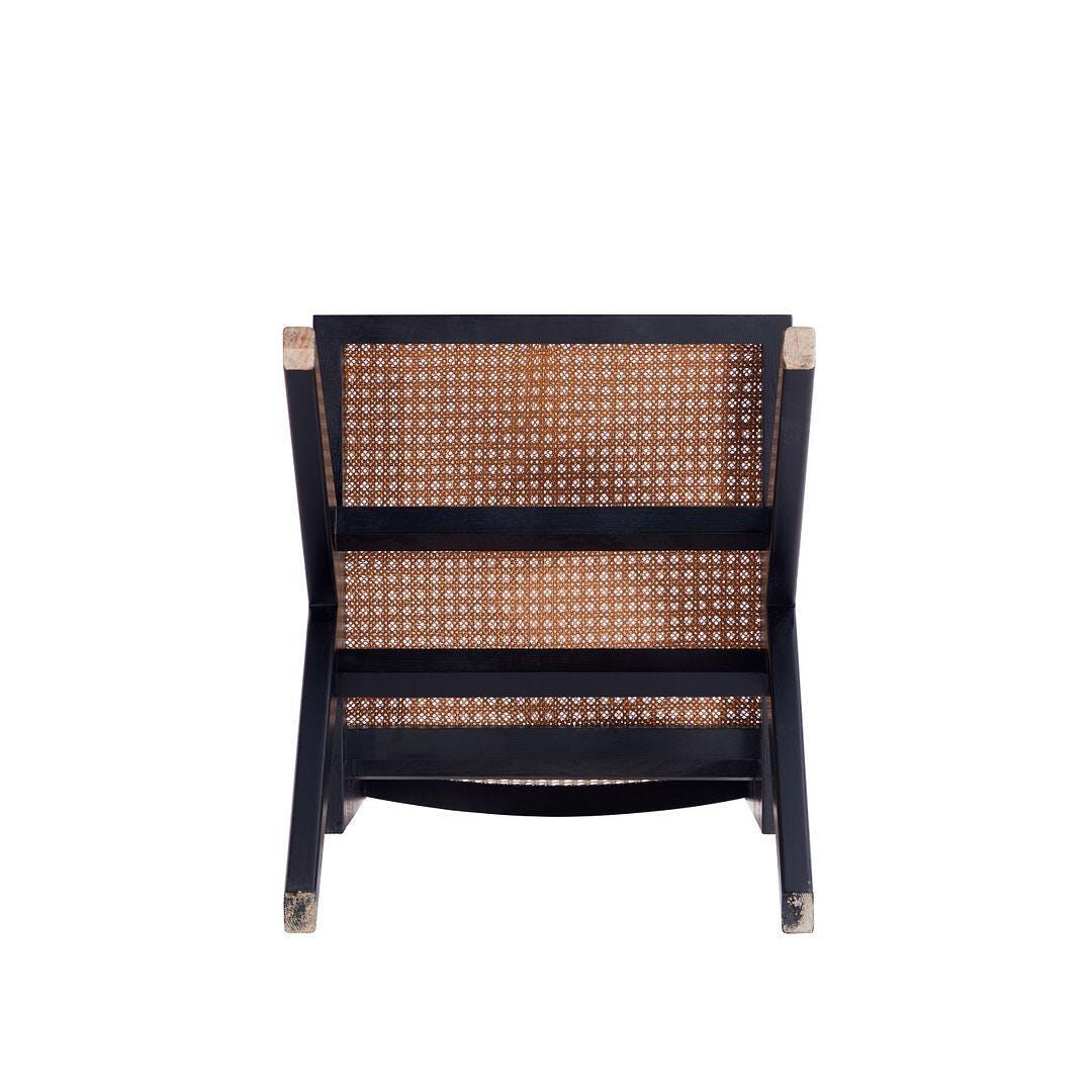 Manhattan Comfort Hamlet Dining Chair (Set of 4), Black/Natural Cane, large