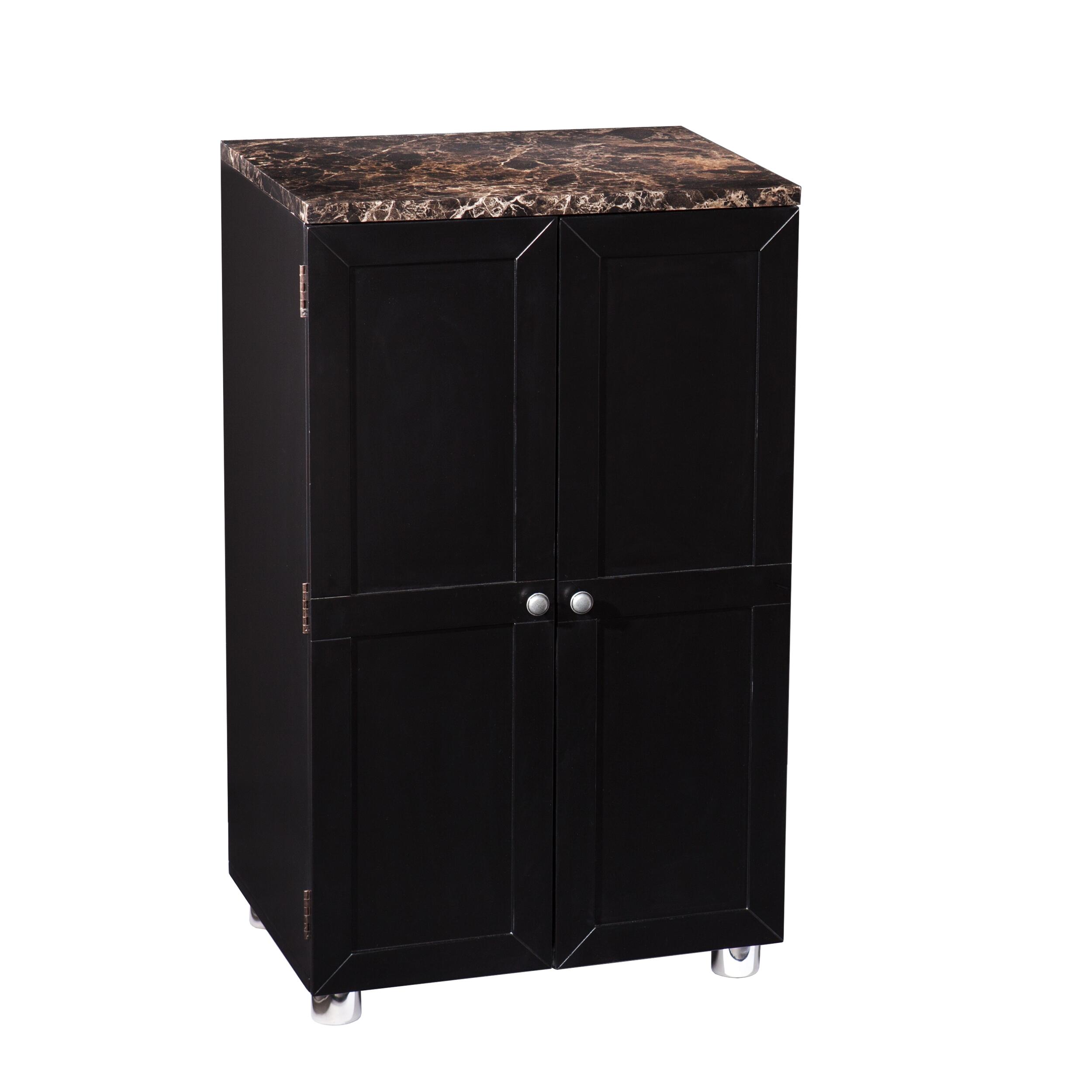 Melora Melora Contemporary Bar Cabinet - Black, , large