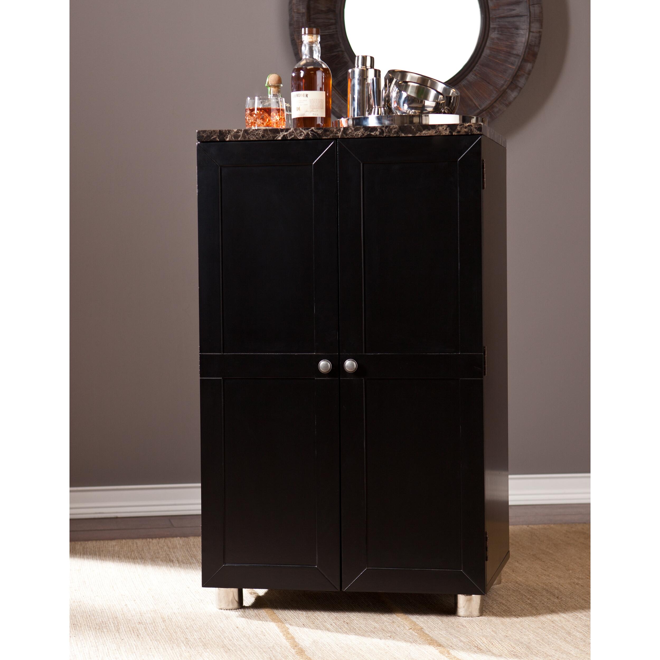 Melora Melora Contemporary Bar Cabinet - Black, , large