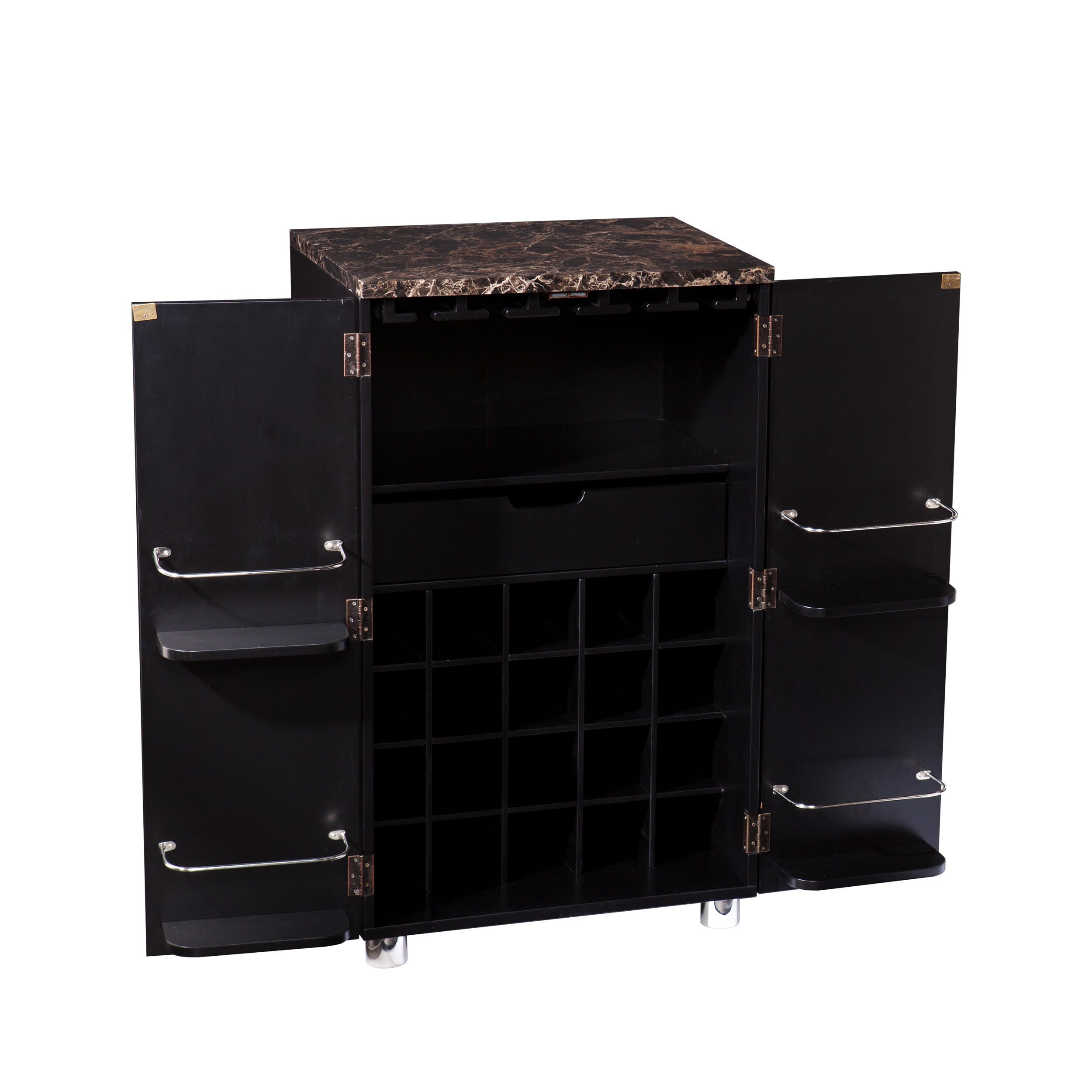 Melora Melora Contemporary Bar Cabinet - Black, , large