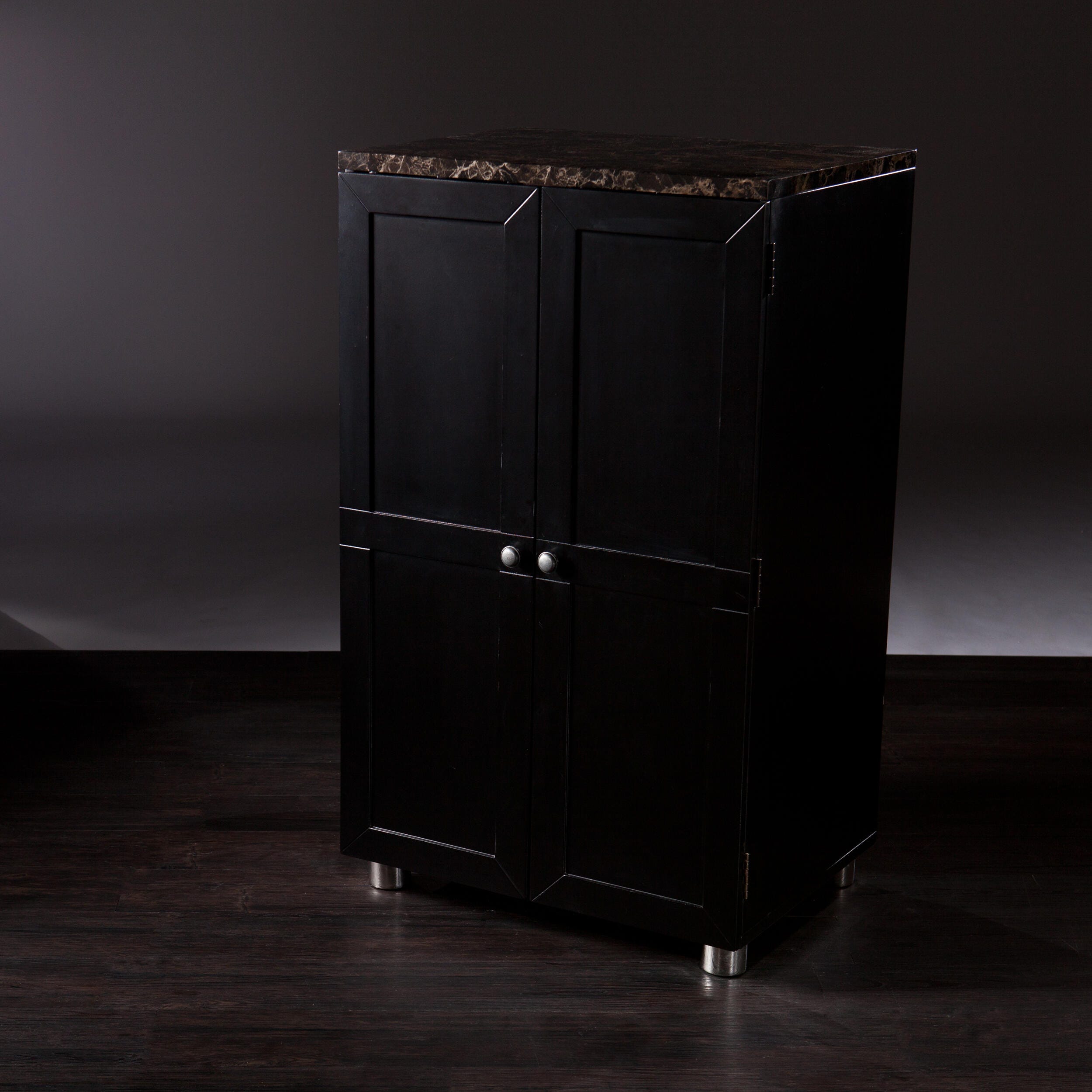 Melora Melora Contemporary Bar Cabinet - Black, , large