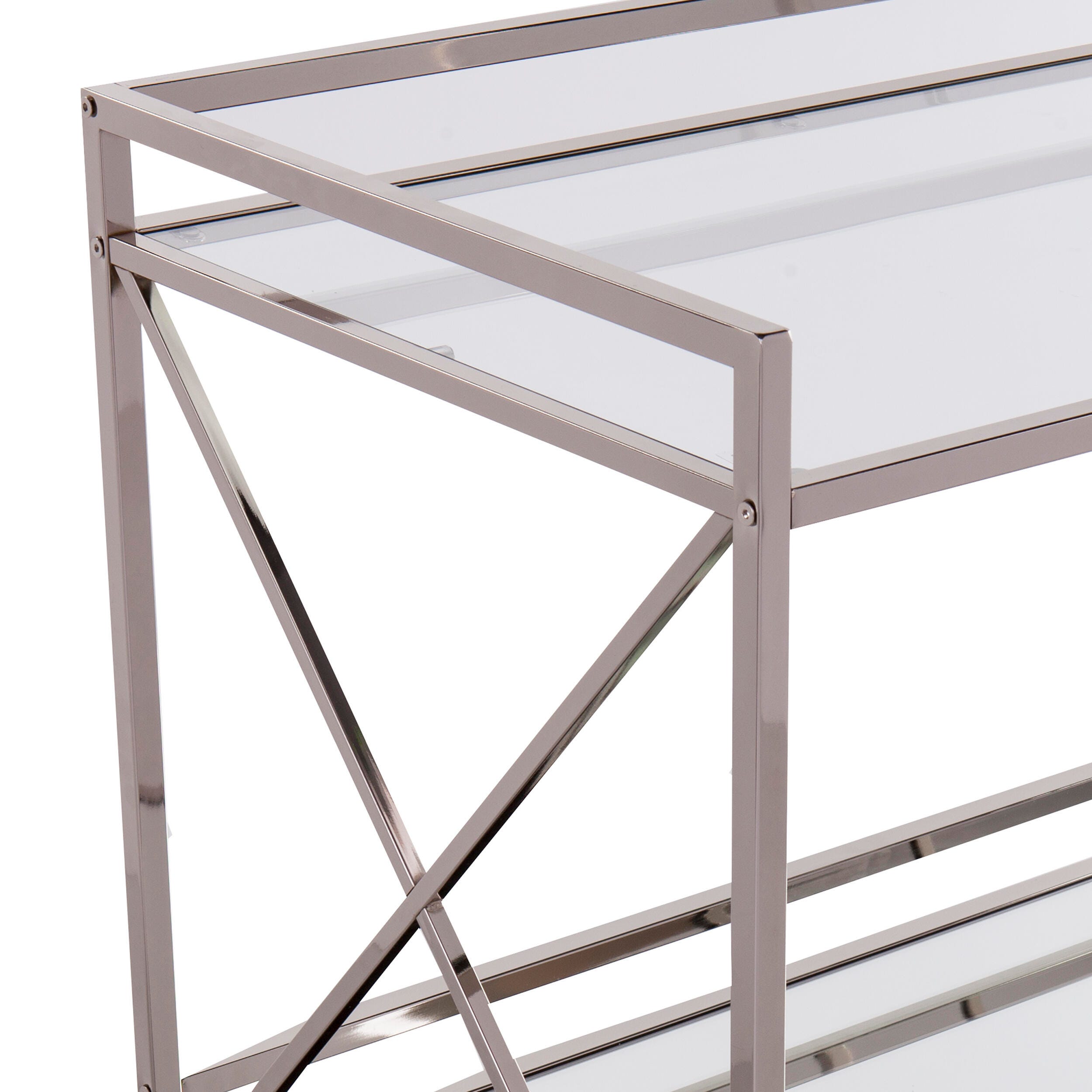Dresden Dresden Silver Bar Cart, Chrome, large