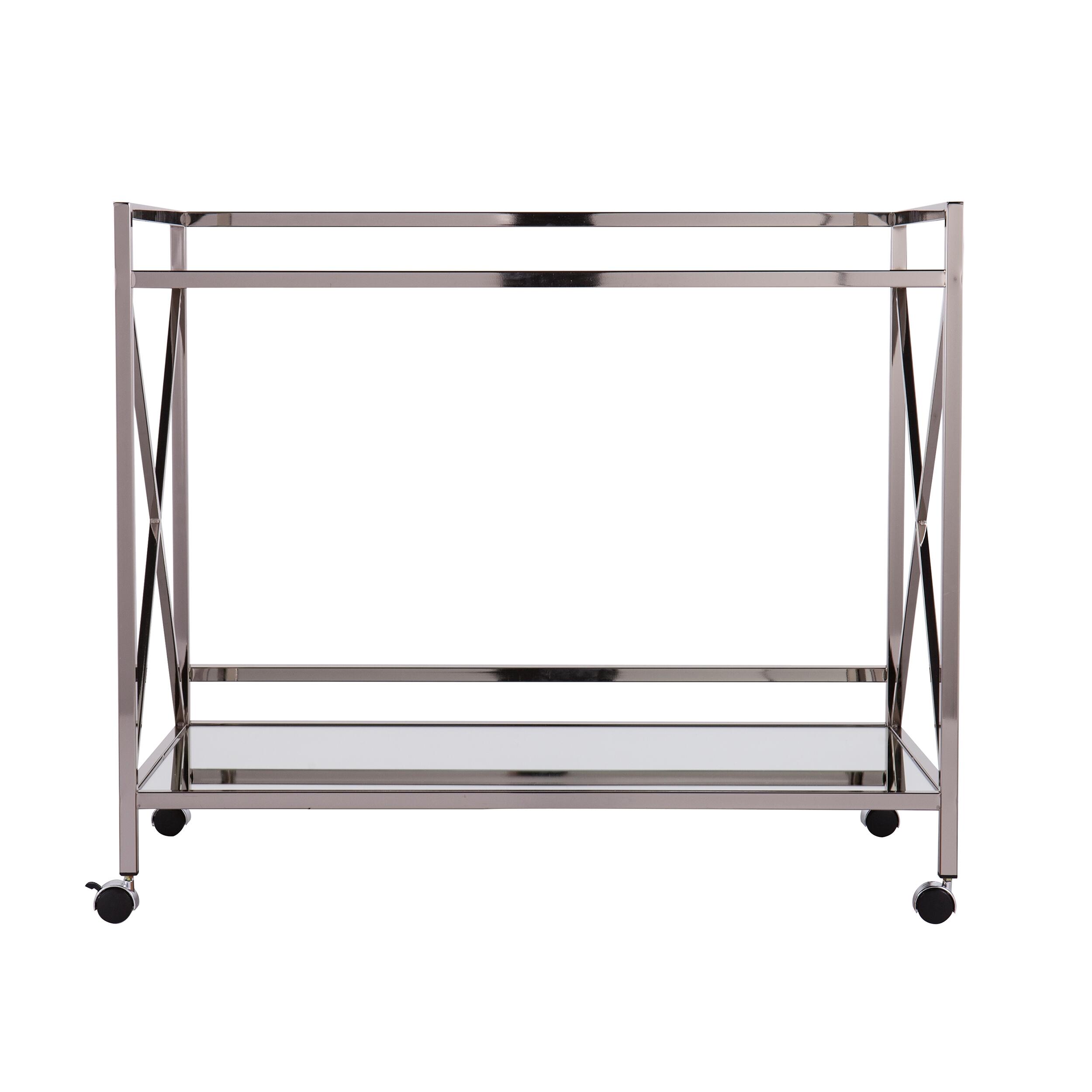 Dresden Dresden Silver Bar Cart, Chrome, large