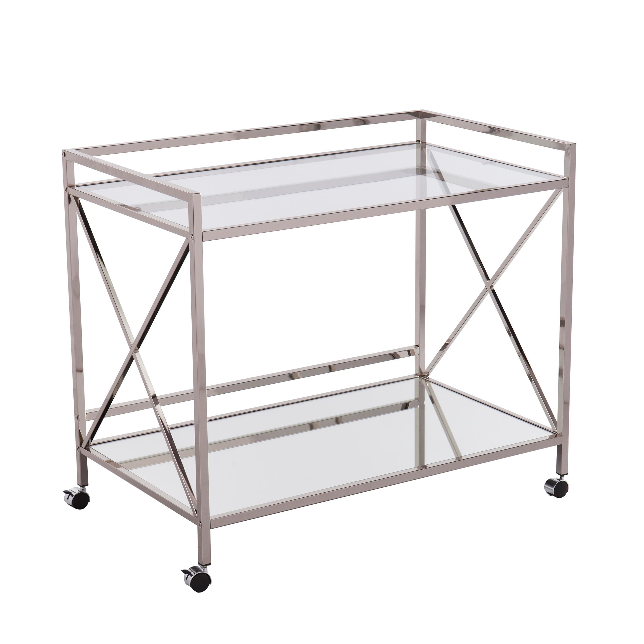 Dresden Dresden Silver Bar Cart, Chrome, large
