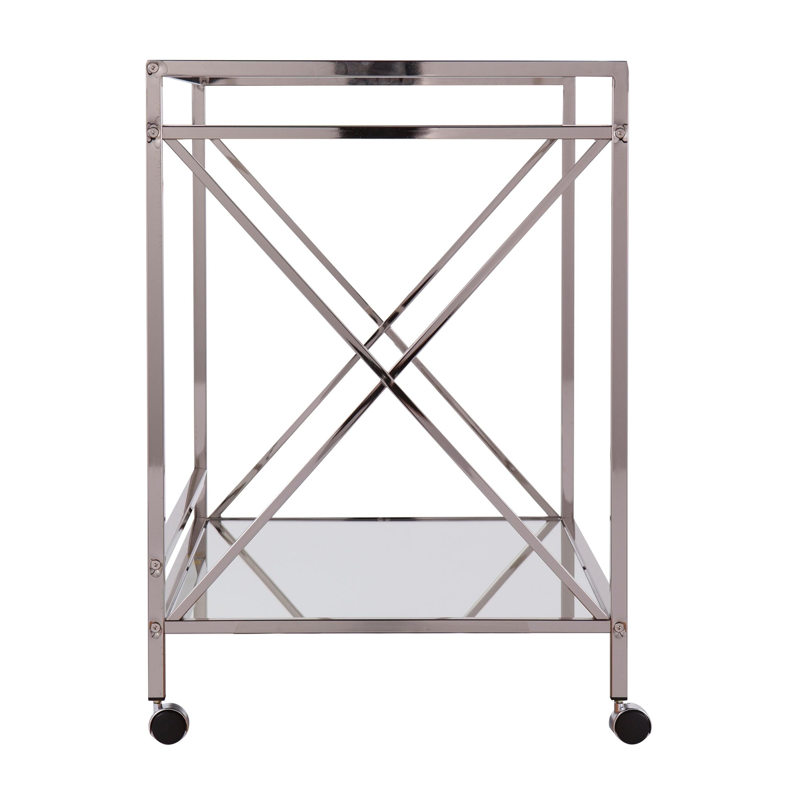 Dresden Dresden Silver Bar Cart, Chrome, large