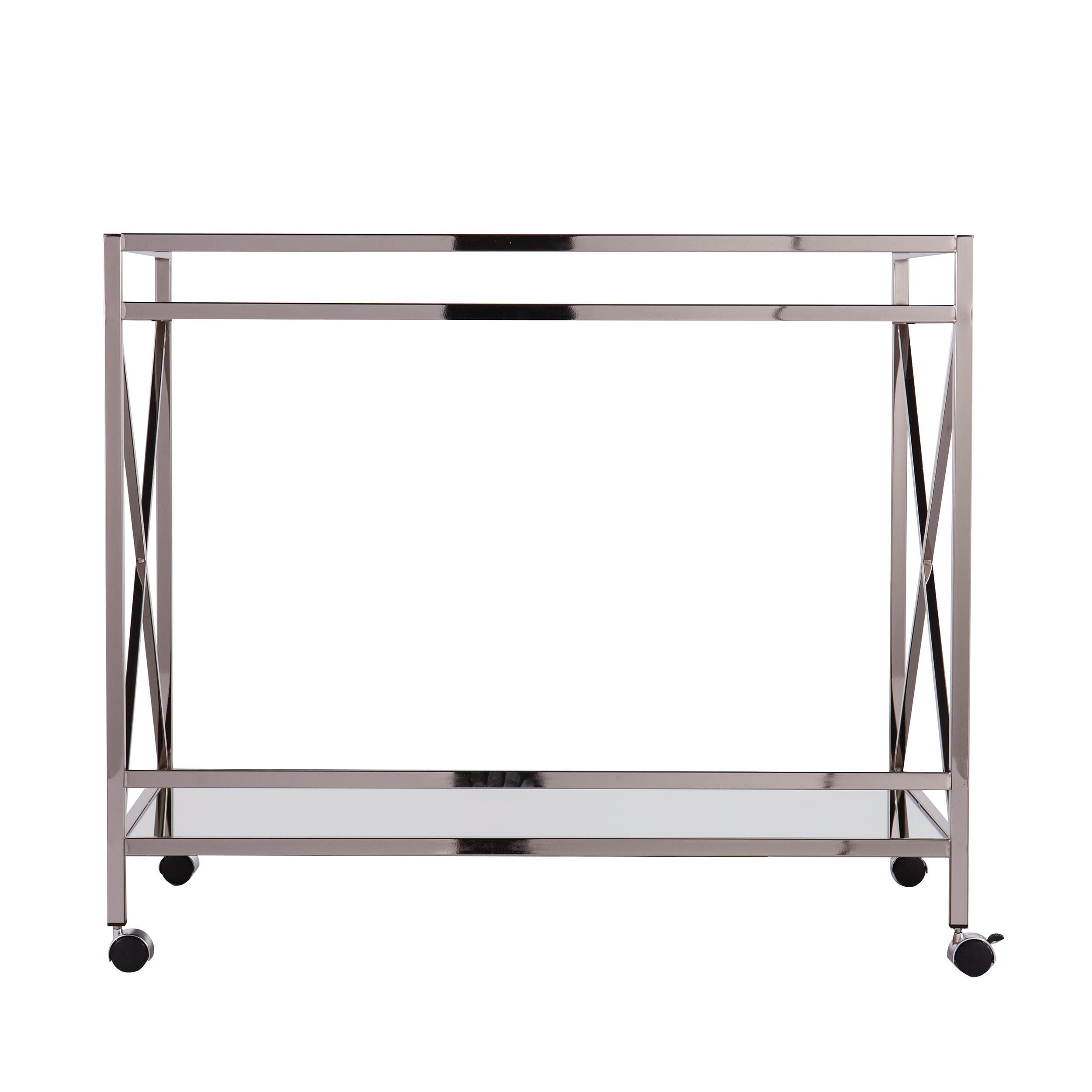 Dresden Dresden Silver Bar Cart, Chrome, large