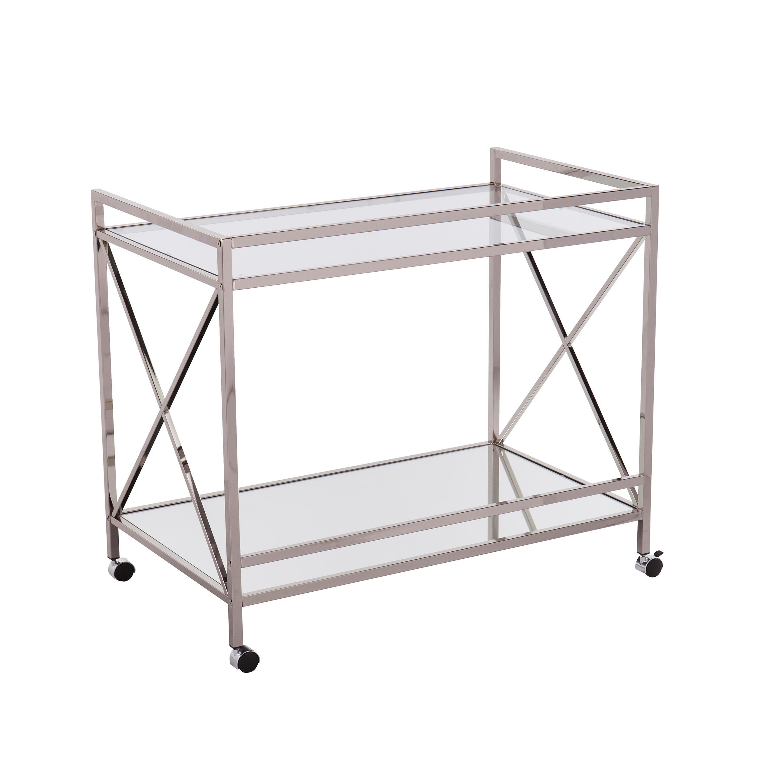 Dresden Dresden Silver Bar Cart, Chrome, large