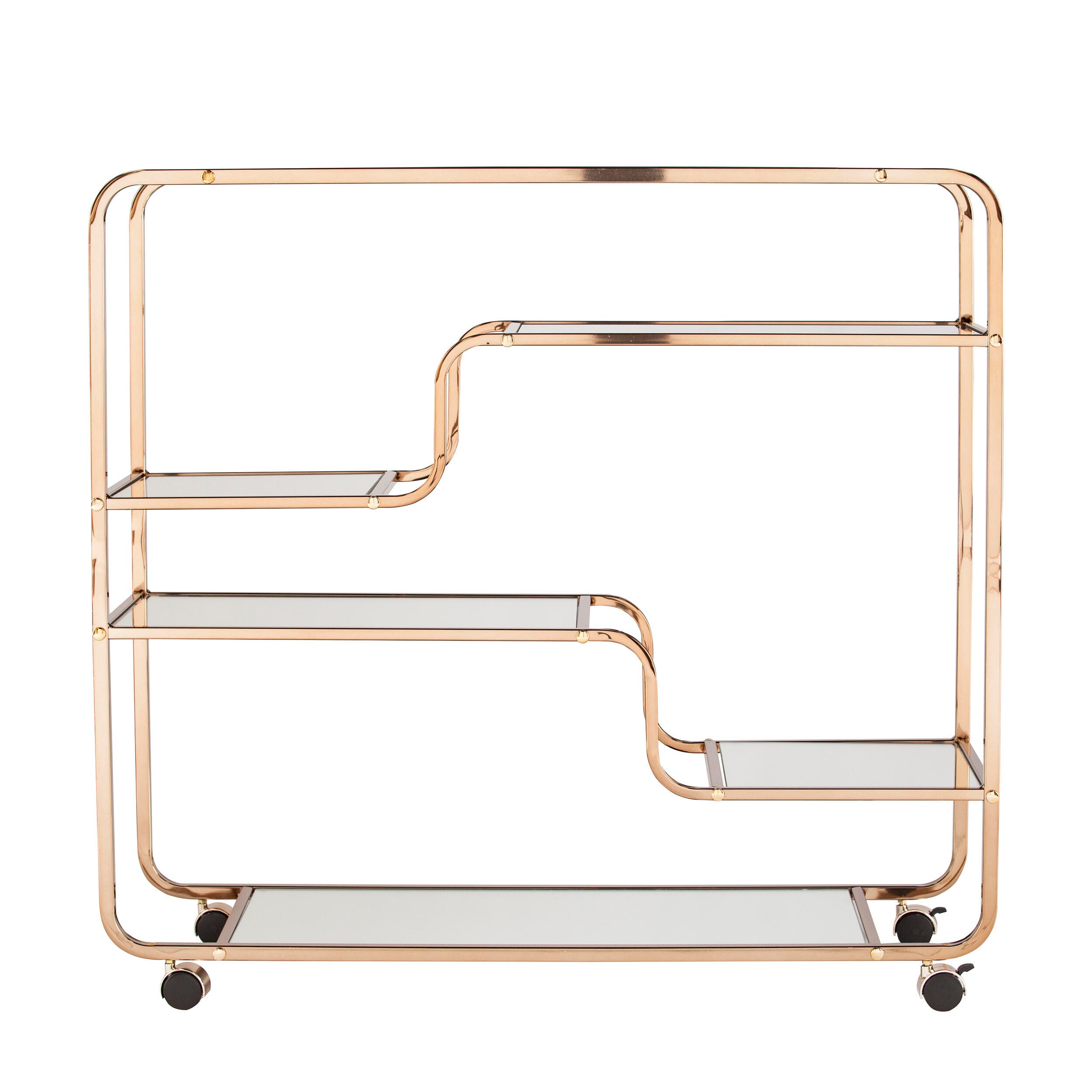 Layalla Layalla Art Deco Mirrored Bar Cart, , large