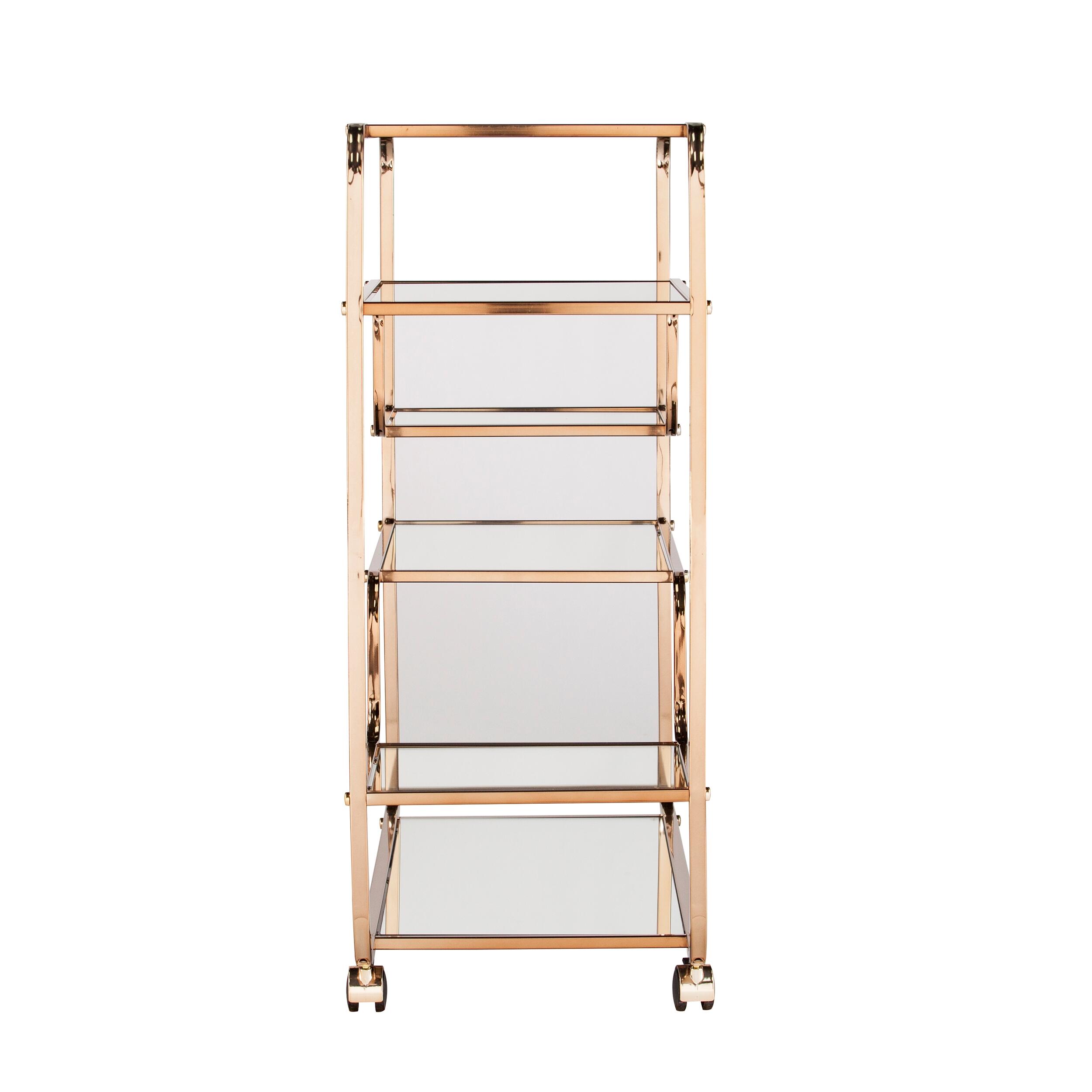 Layalla Layalla Art Deco Mirrored Bar Cart, , large