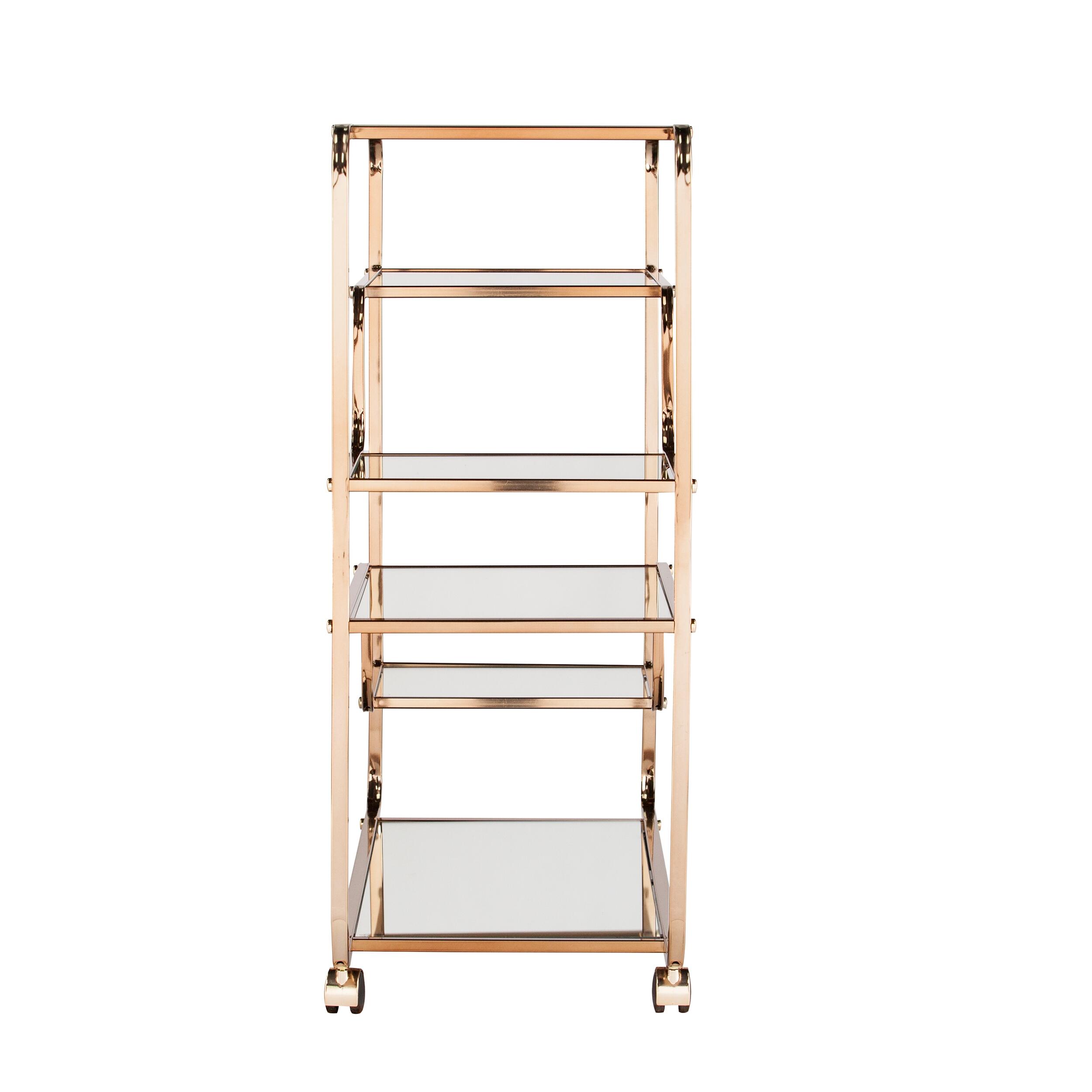 Layalla Layalla Art Deco Mirrored Bar Cart, , large