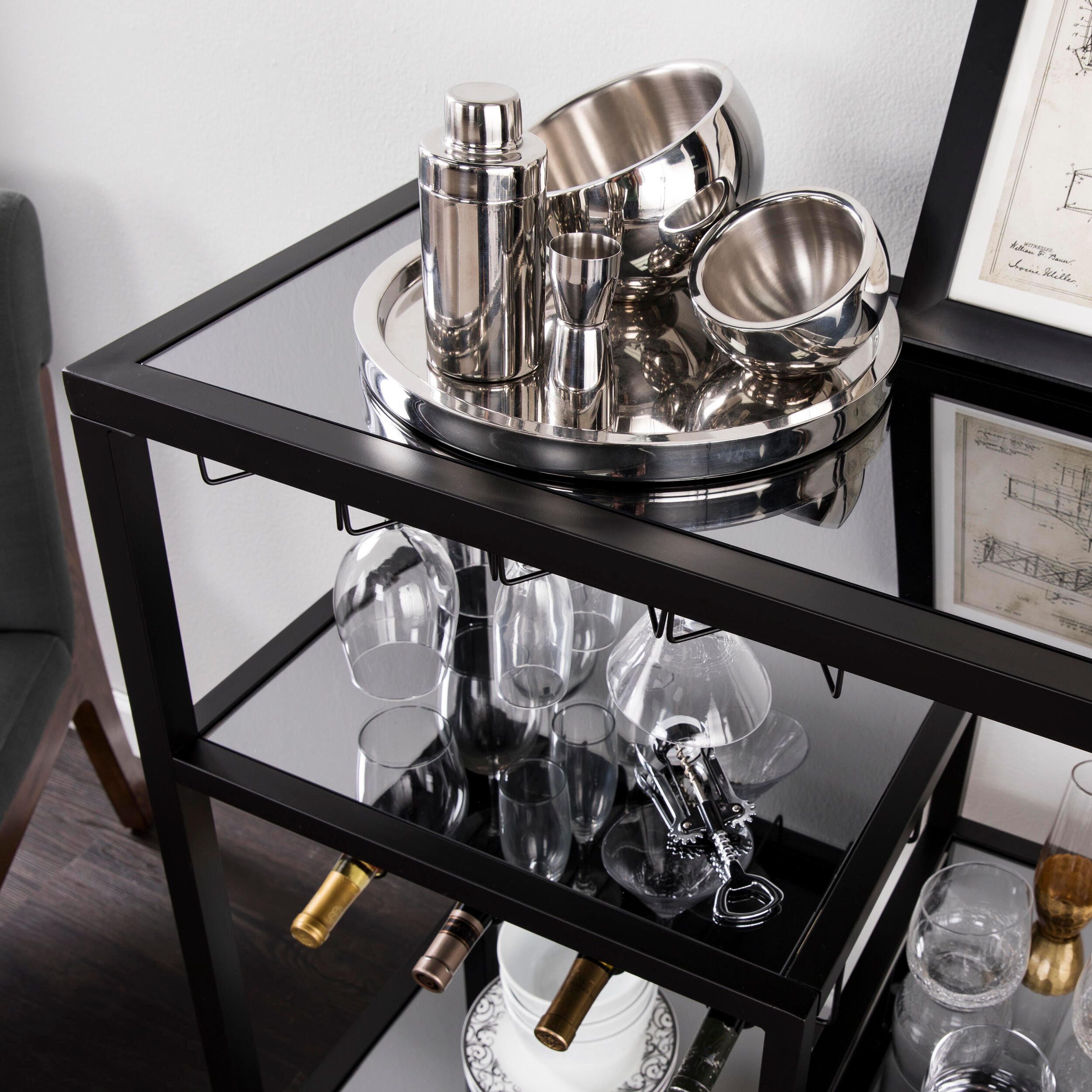 Holly & Martin Bar Cart, Black, large