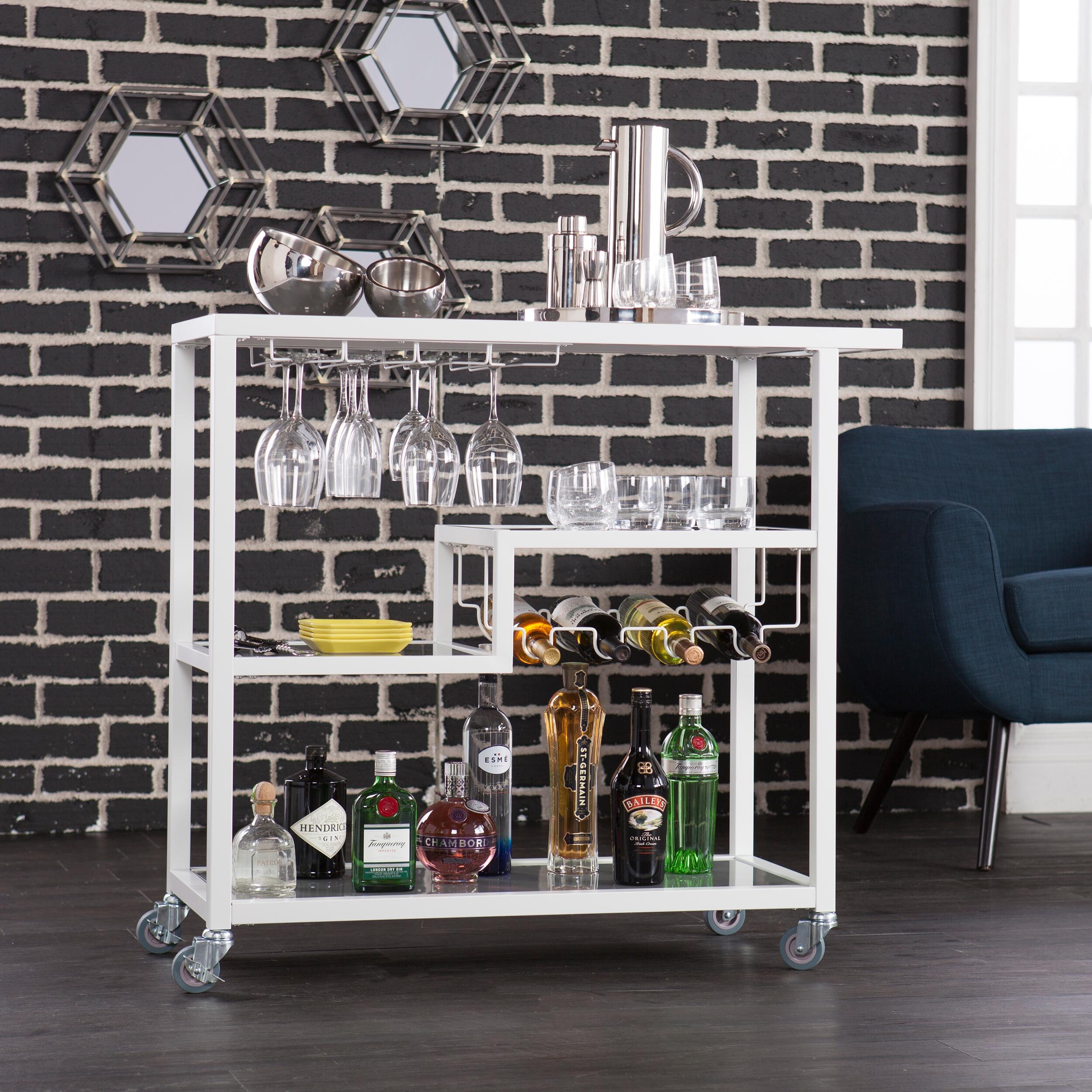 Zephs Bar Cart, White, rollover