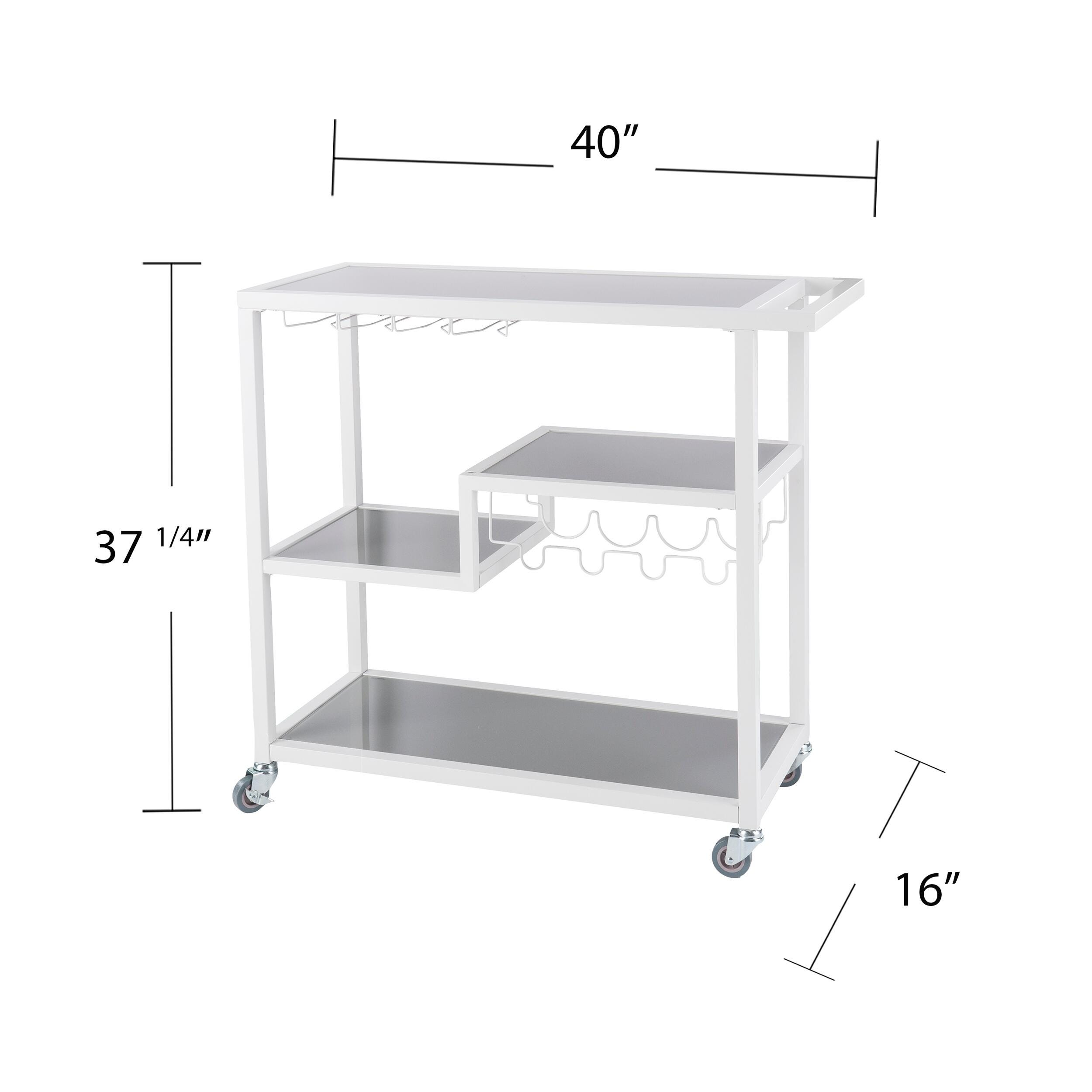 Zephs Bar Cart, White, large