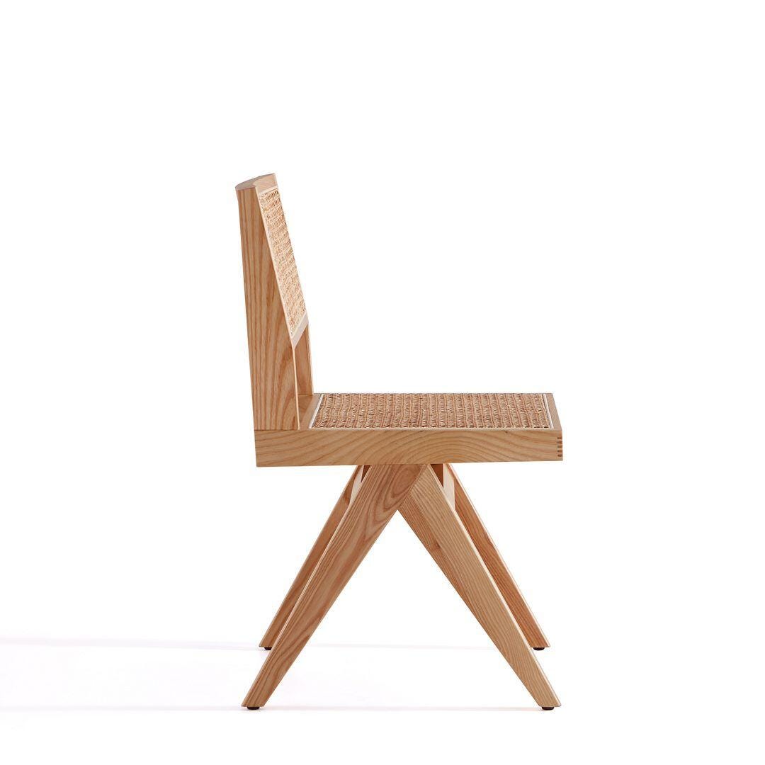Manhattan Comfort Hamlet Dining Chair (Set of 4), Natural, large