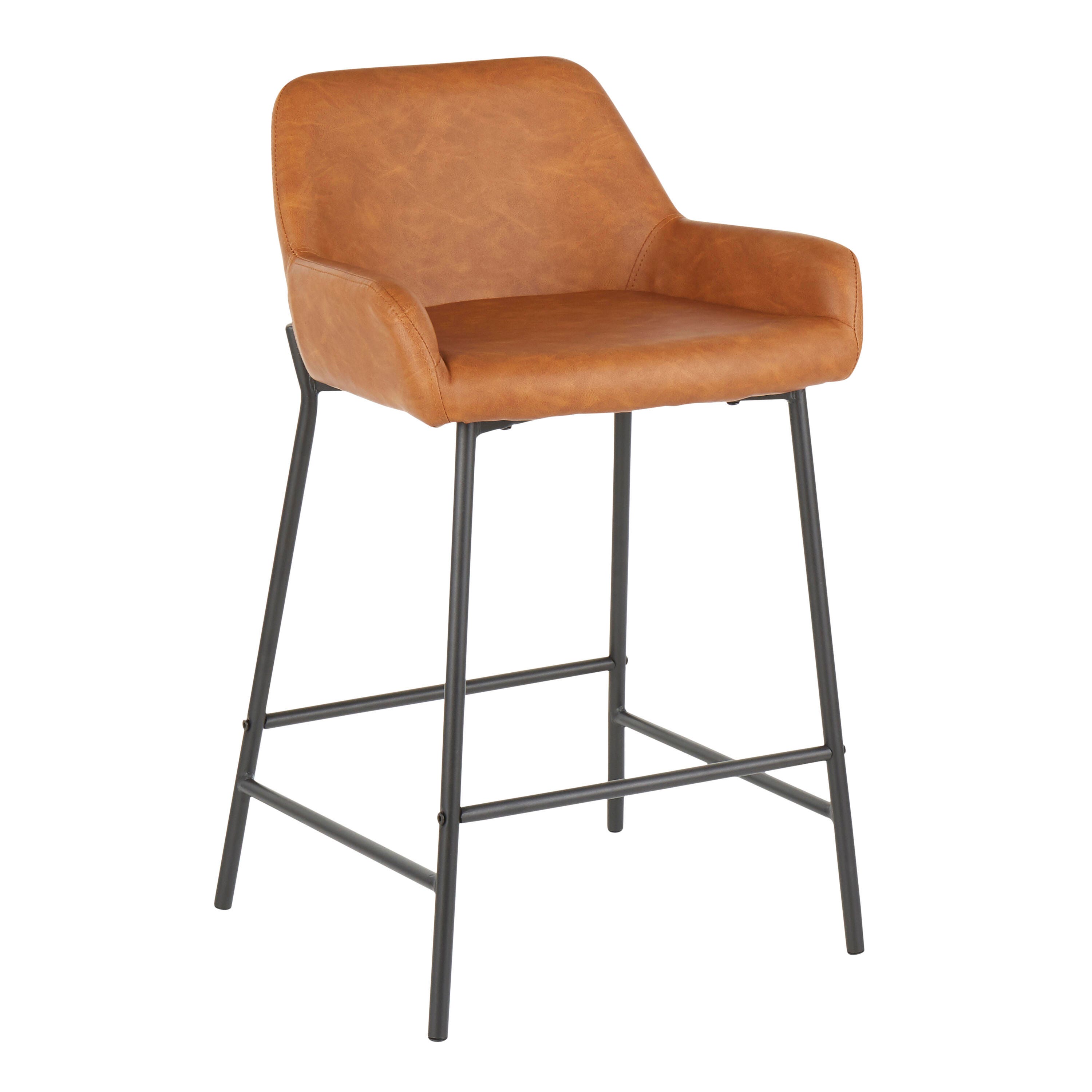 Daniella Counter Stool (Set of 2), Black/Camel, large