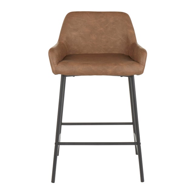 Daniella Counter Height Bar Stool Set, Black/Espresso