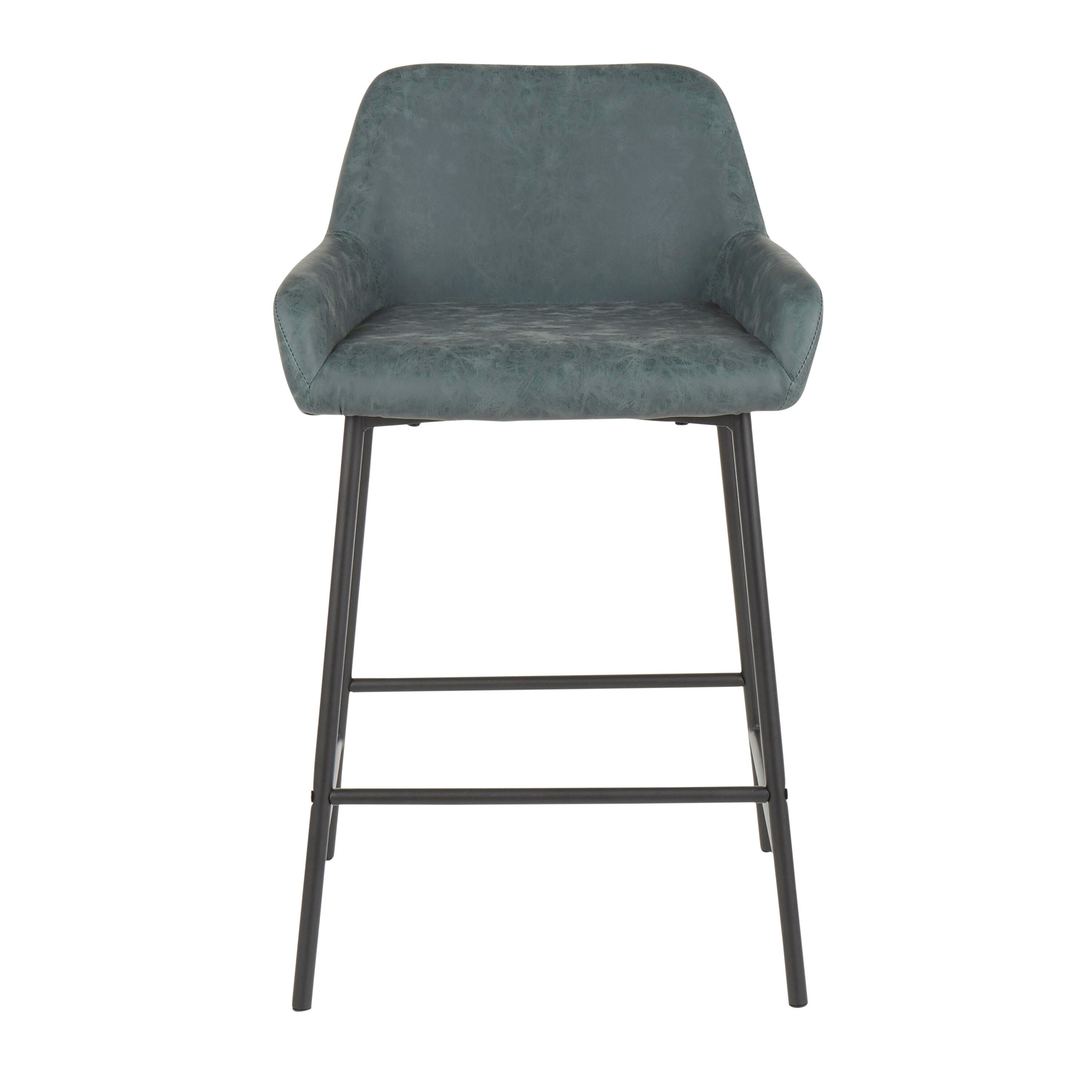 Daniella Counter Stool (Set of 2), Black/Green, large
