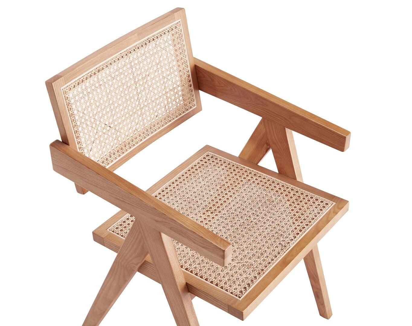 Manhattan Comfort Hamlet Dining Armchair (Set of 2), Natural, large