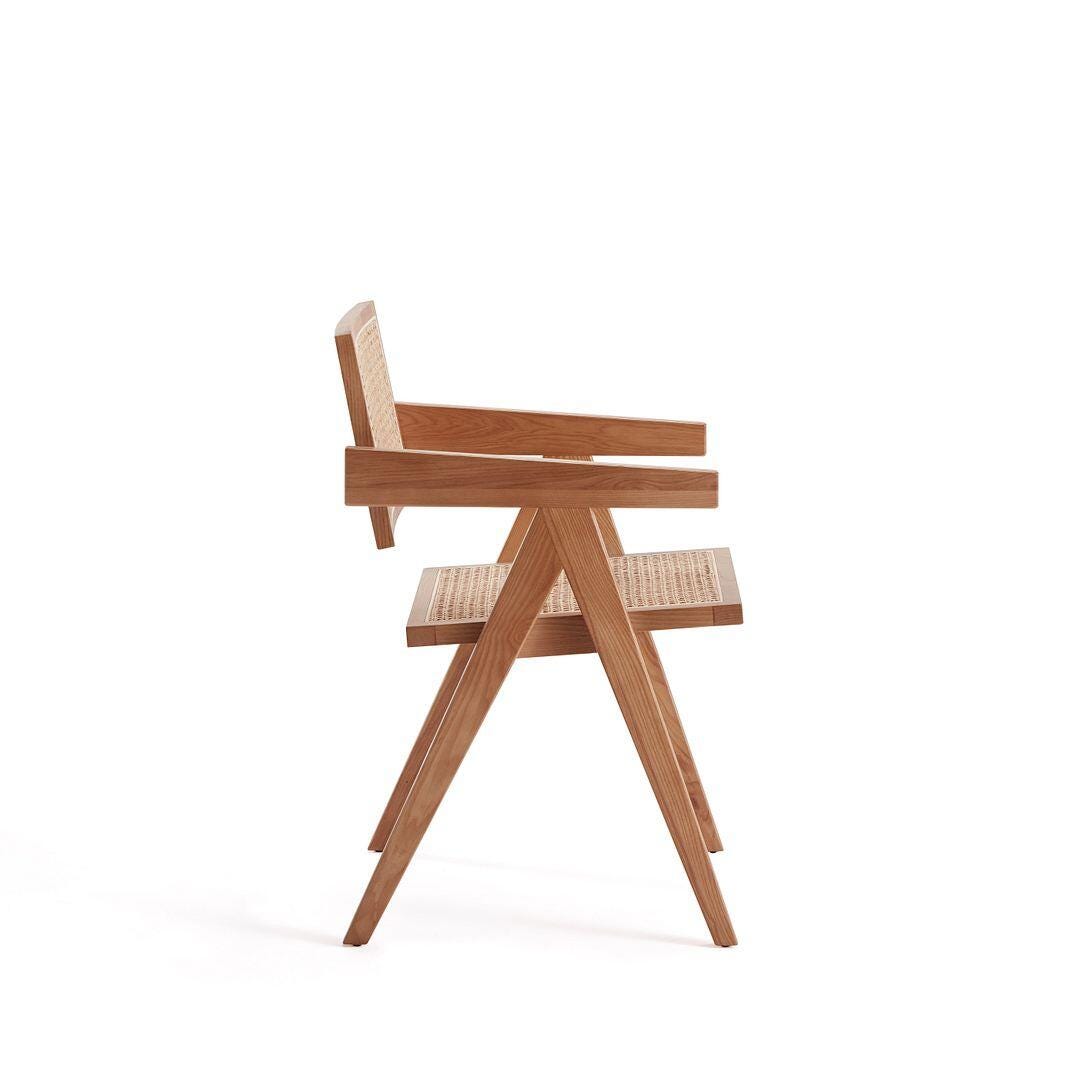 Manhattan Comfort Hamlet Dining Armchair (Set of 2), Natural, large