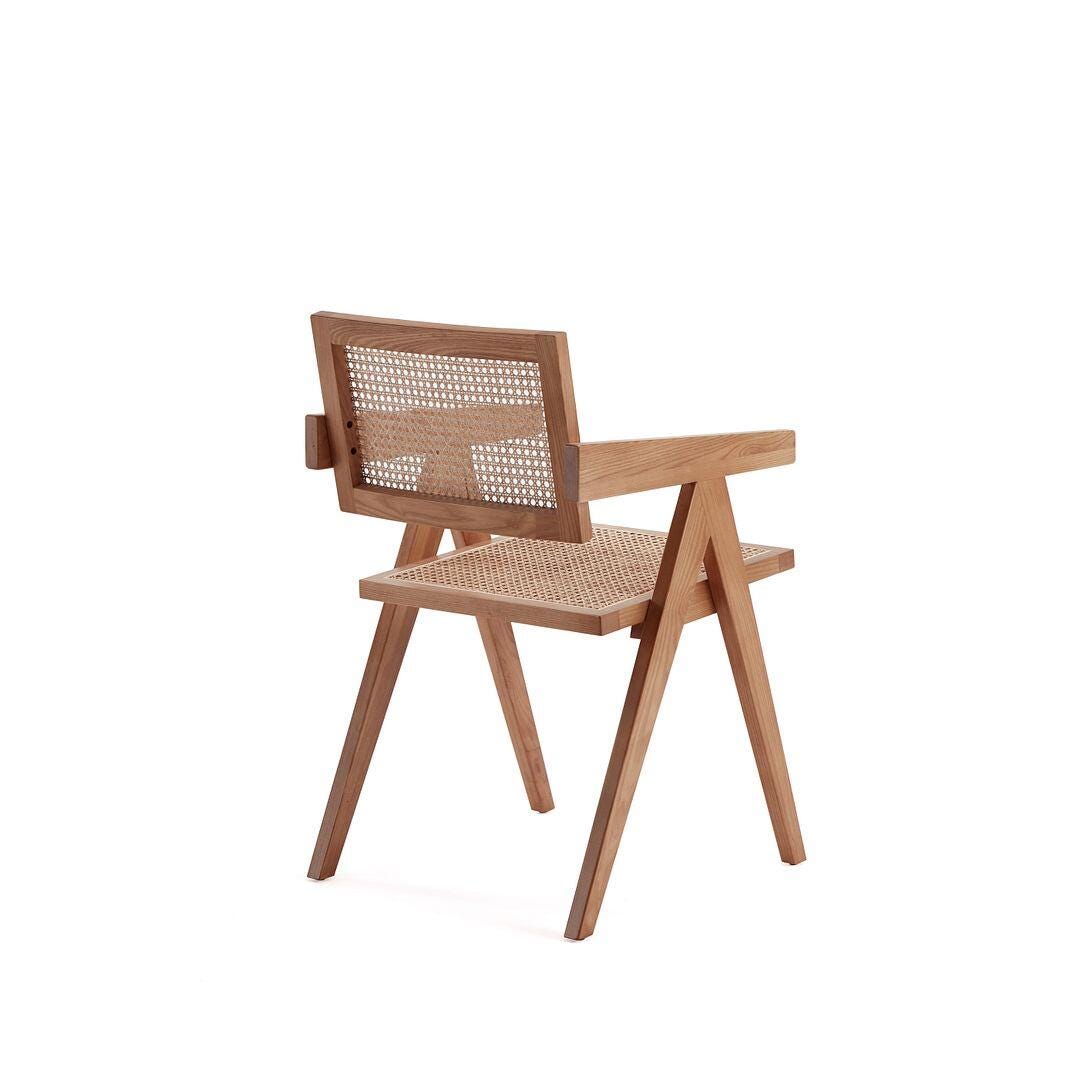 Manhattan Comfort Hamlet Dining Armchair (Set of 2), Natural, large