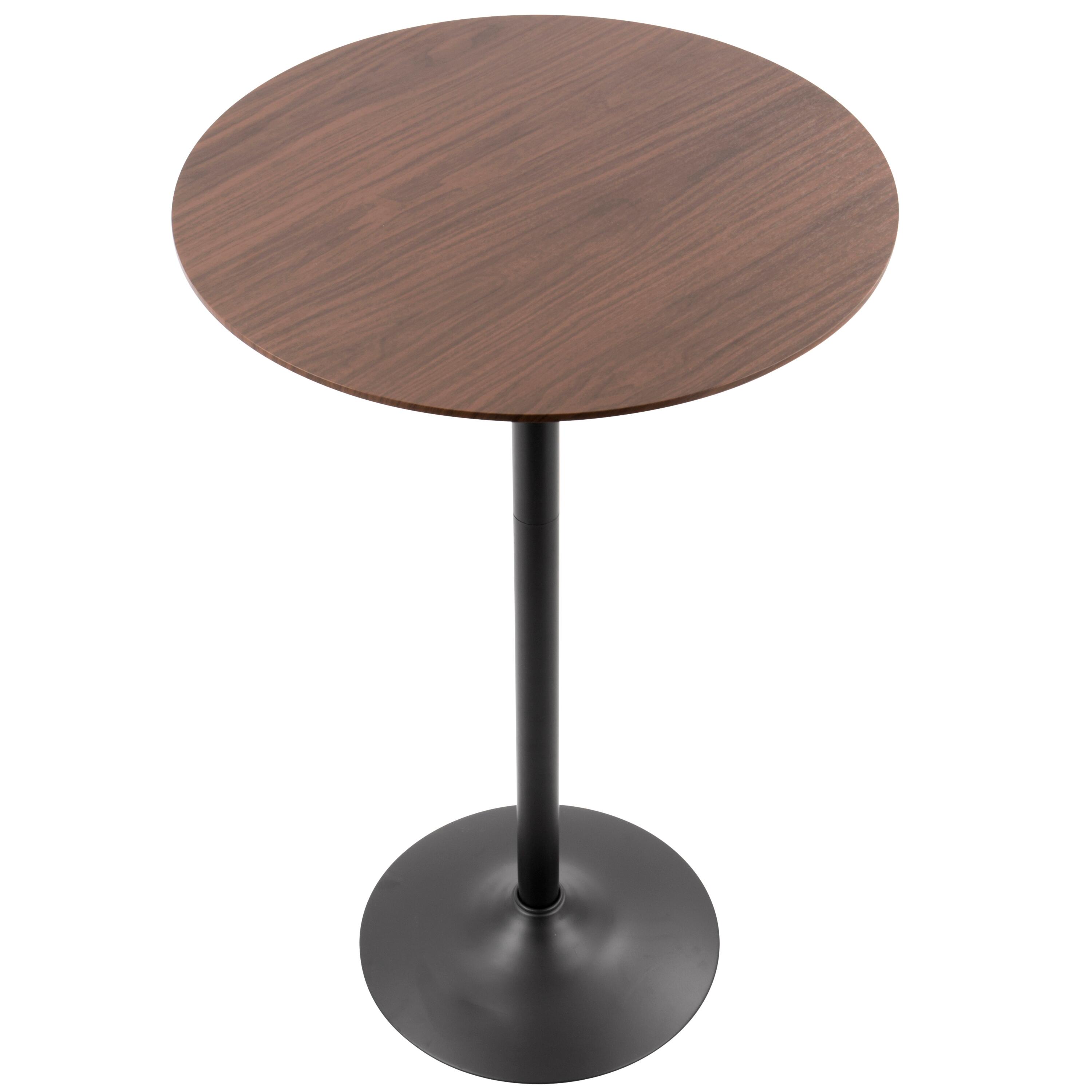 Pebble Adjustable Height Table, Black/Walnut, large