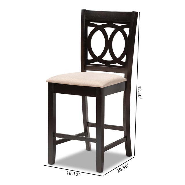 Baxton Studio Lenoir Counter Height Bar Stool (Set of 2)