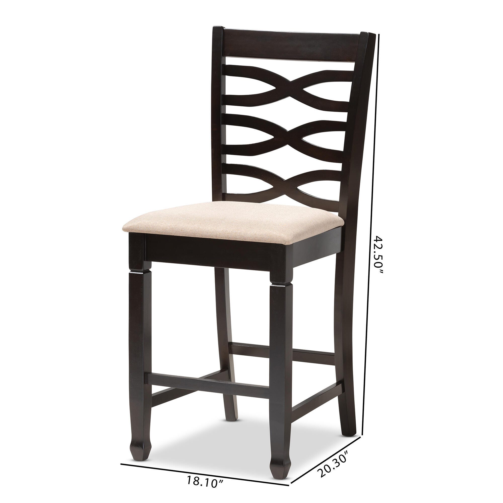 Lanier Counter Height Pub Chair Set, Espresso, large