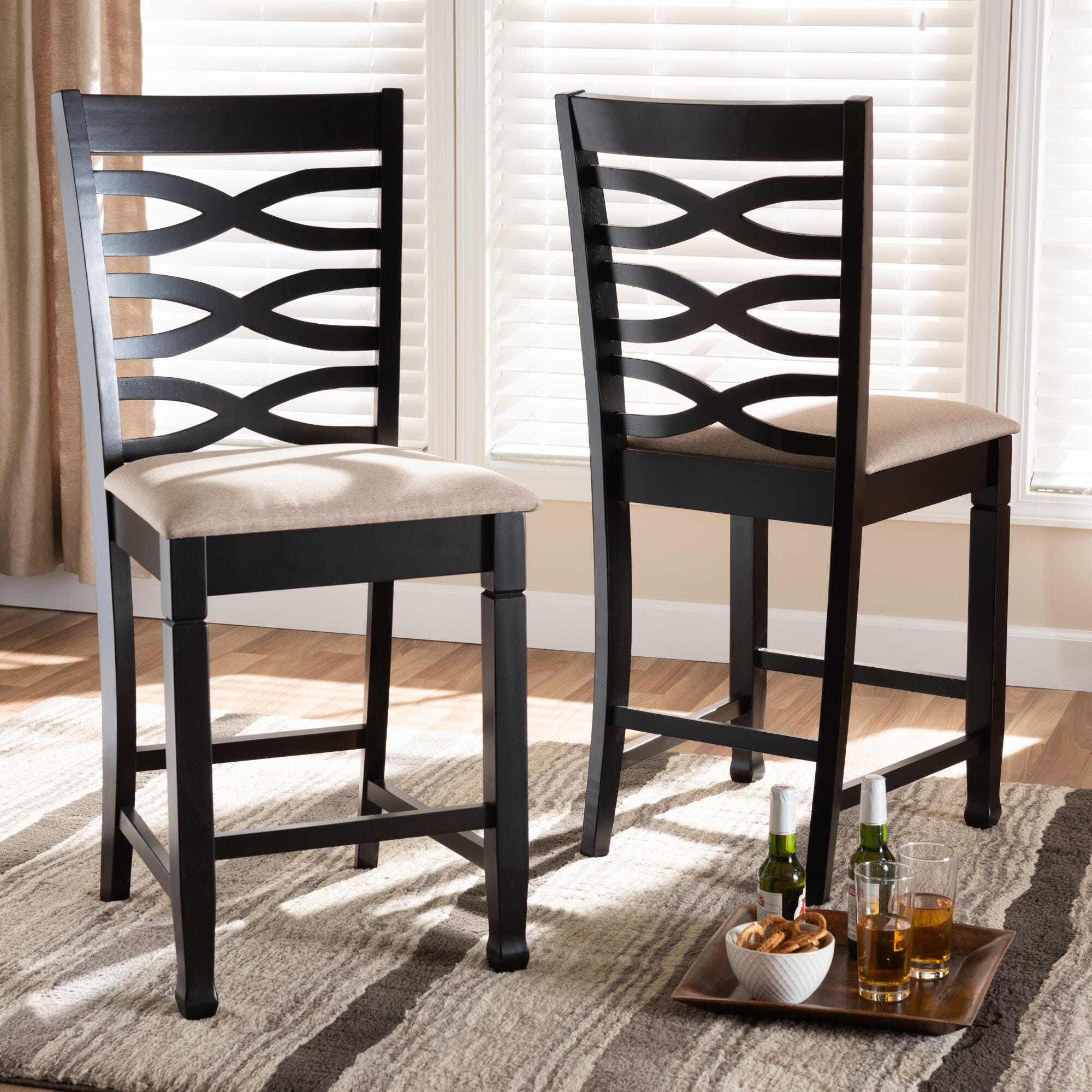 Lanier Counter Height Pub Chair Set, Espresso, large