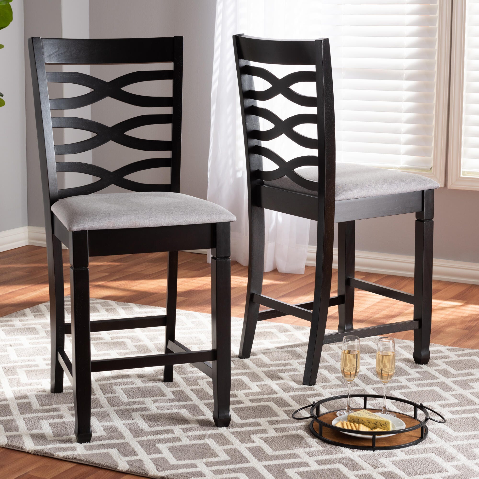 Lanier Counter Height Pub Chair Set, Gray, large