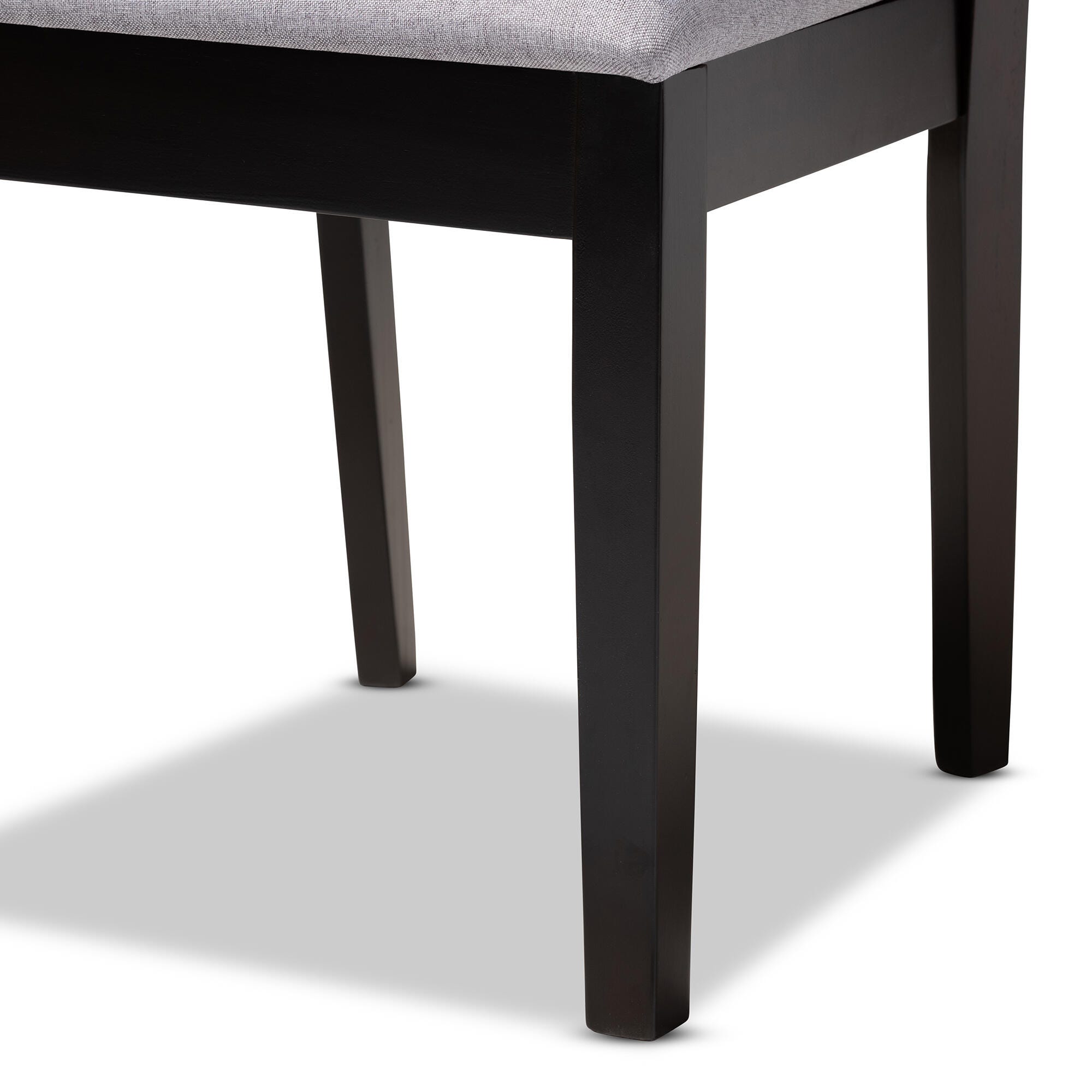 Lenoir Gray Fabric Upholstered Espresso Brown Finished Wood Dining Chair, Gray, large