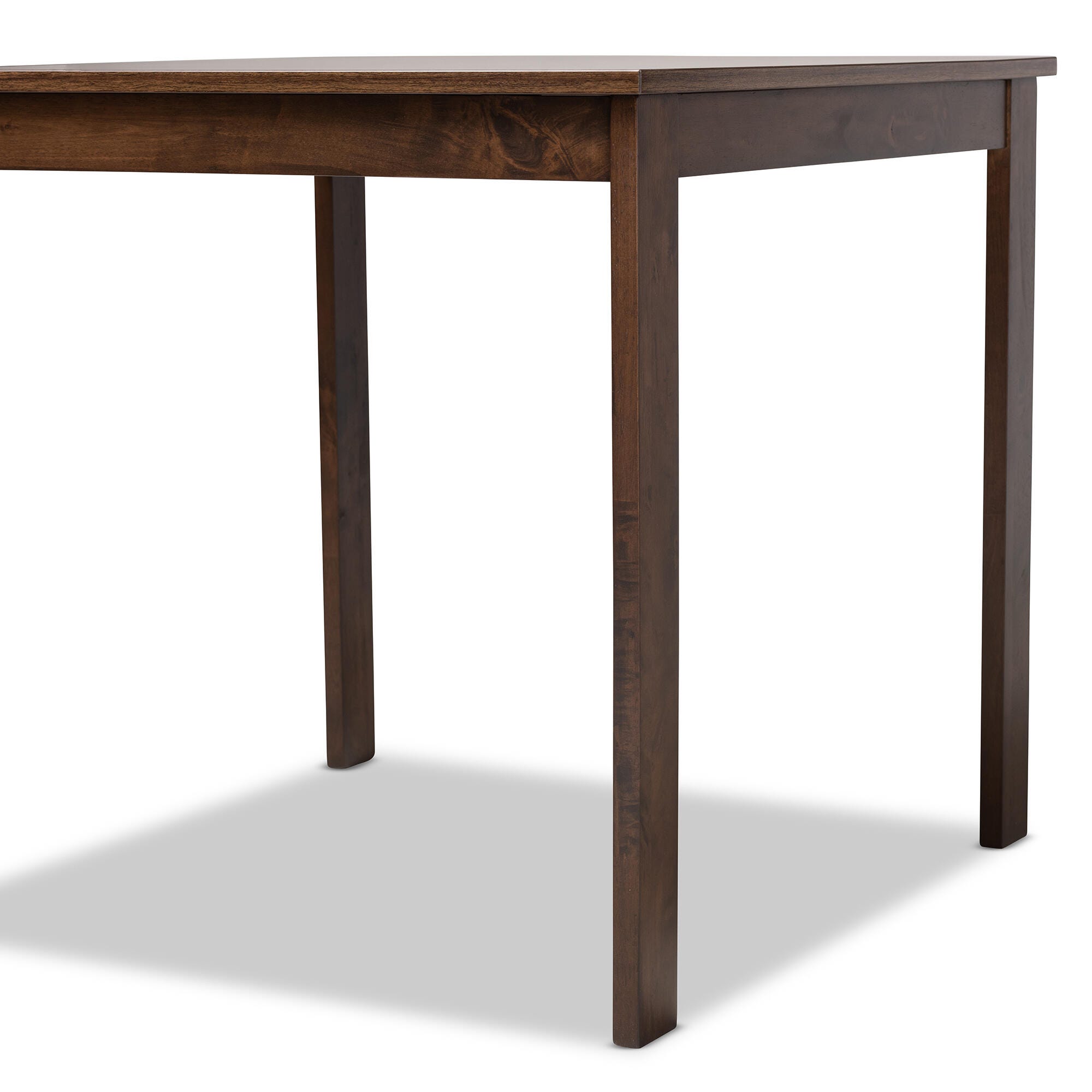 Lovy Beige Fabric Upholstered Dark Walnut-Finished 5-Piece Wood Dining Set, Beige, large