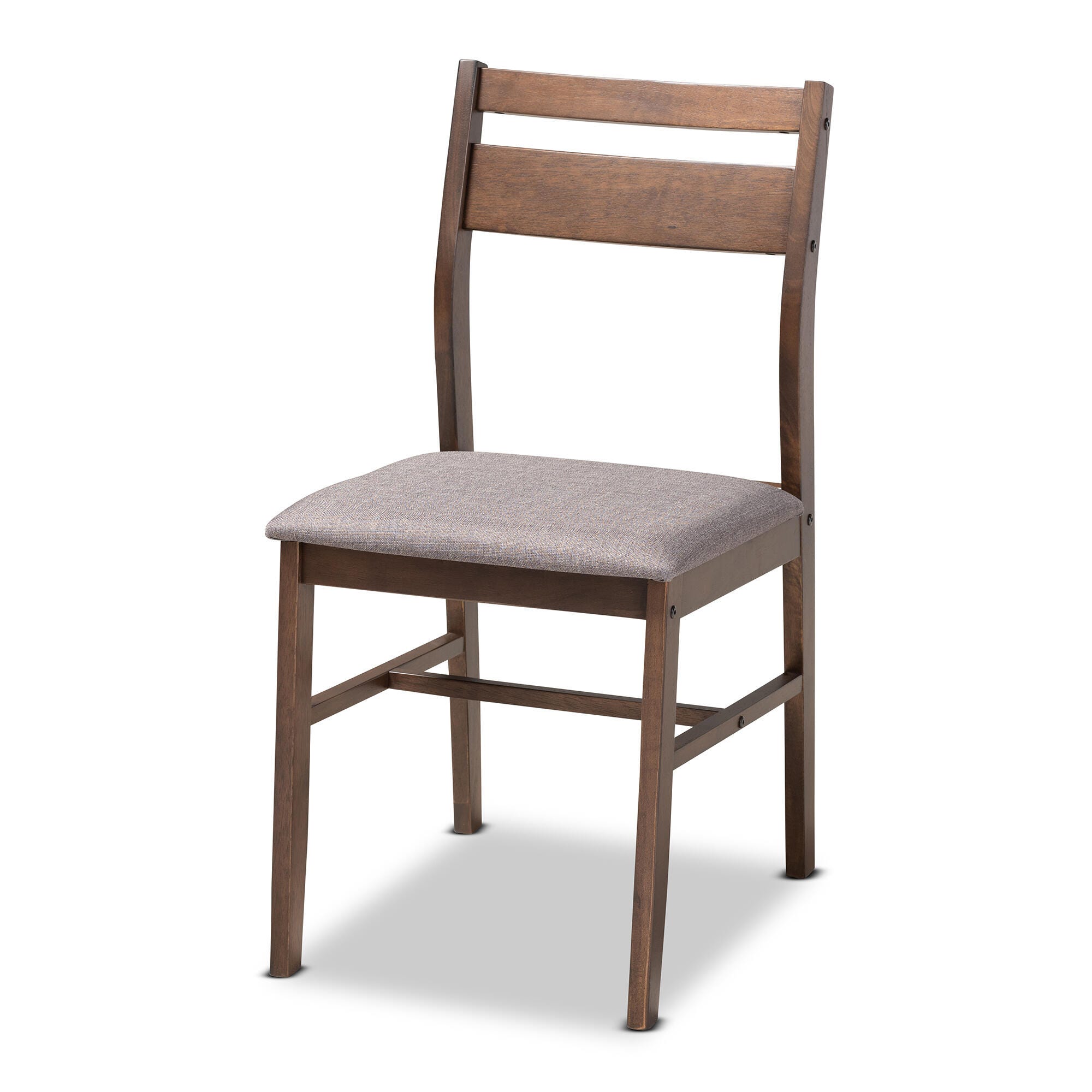 Lovy Gray Fabric Upholstered Dark Walnut-Finished 5-Piece Wood Dining Set, Gray, large