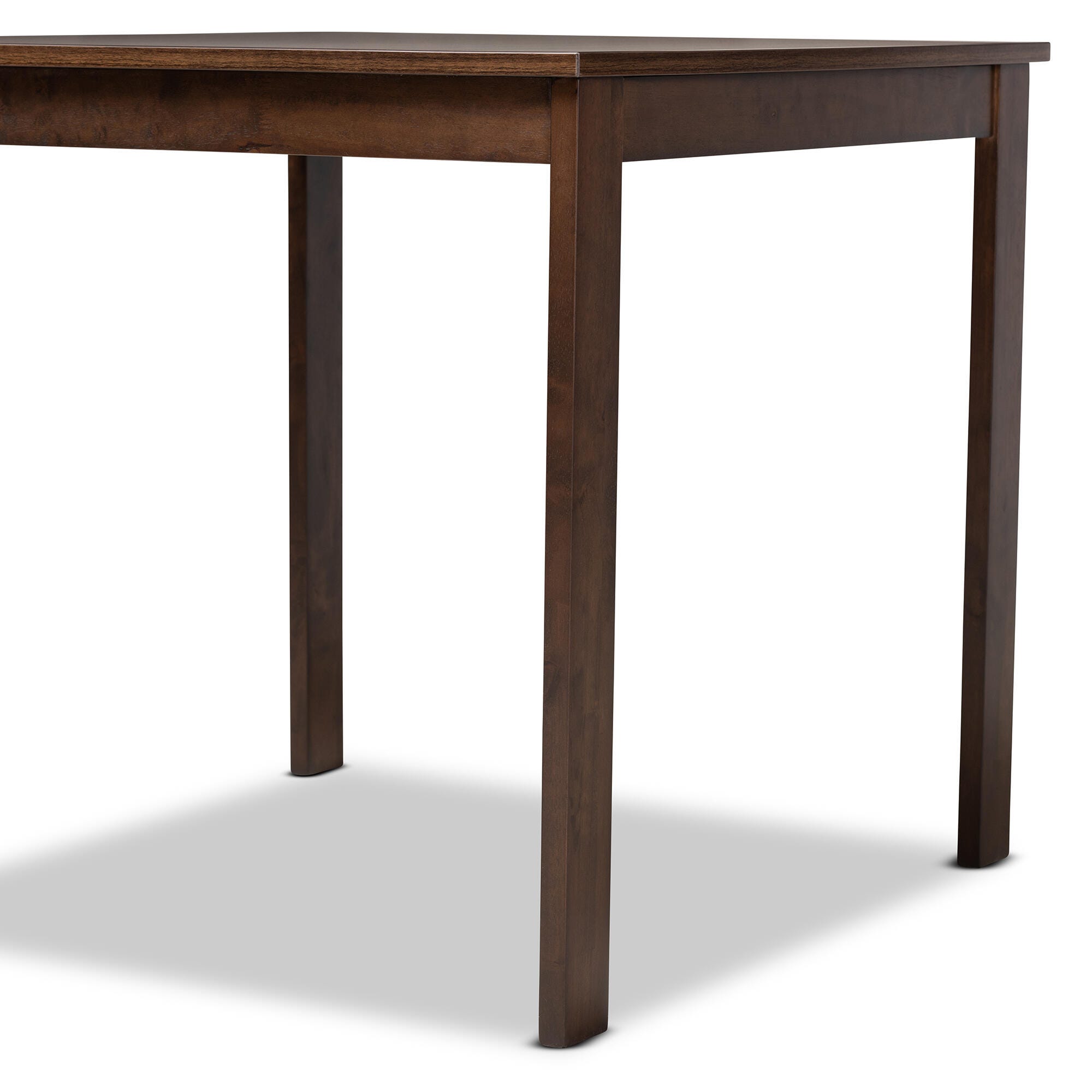 Lovy Gray Fabric Upholstered Dark Walnut-Finished 5-Piece Wood Dining Set, Gray, large