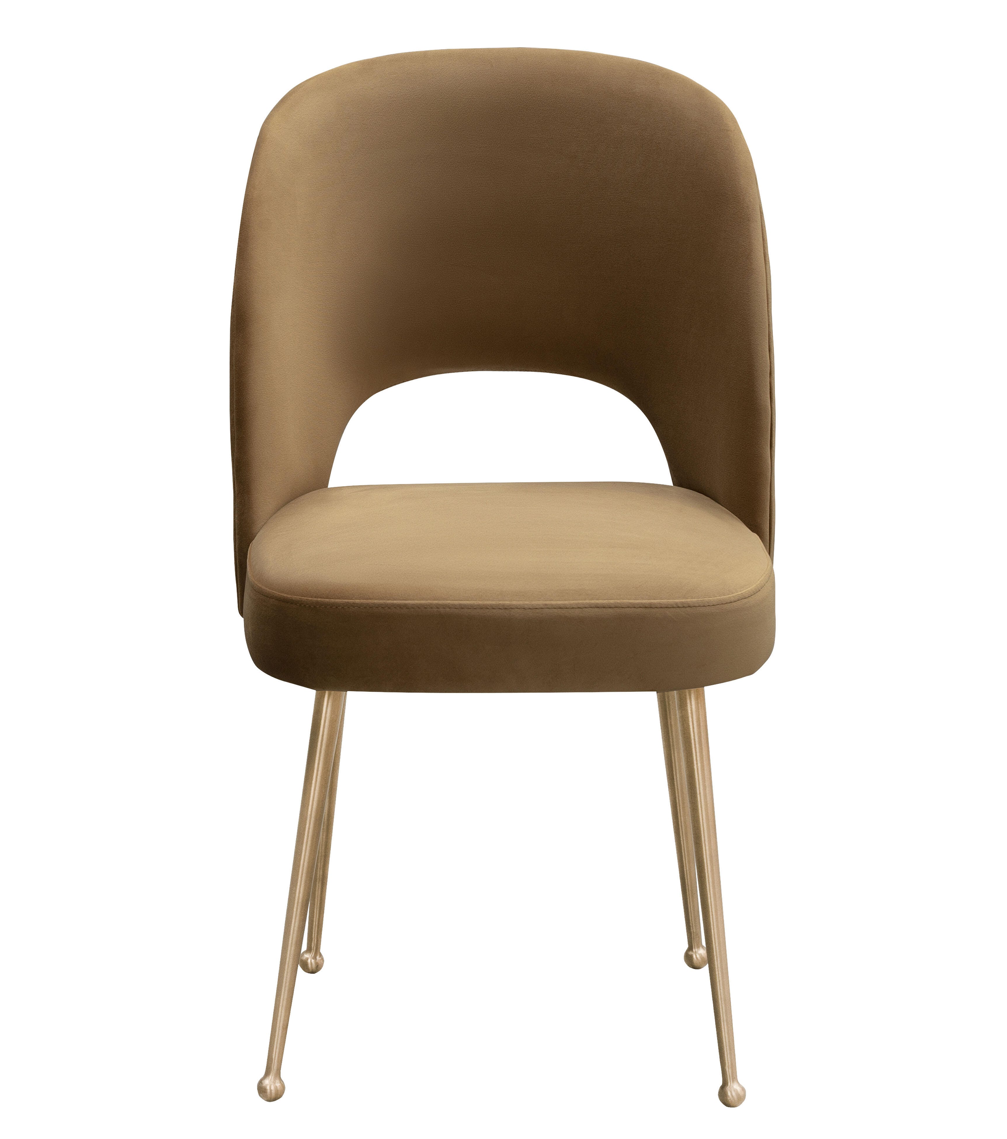 Swell Swell Cognac Velvet Chair, Brown/Gold, large