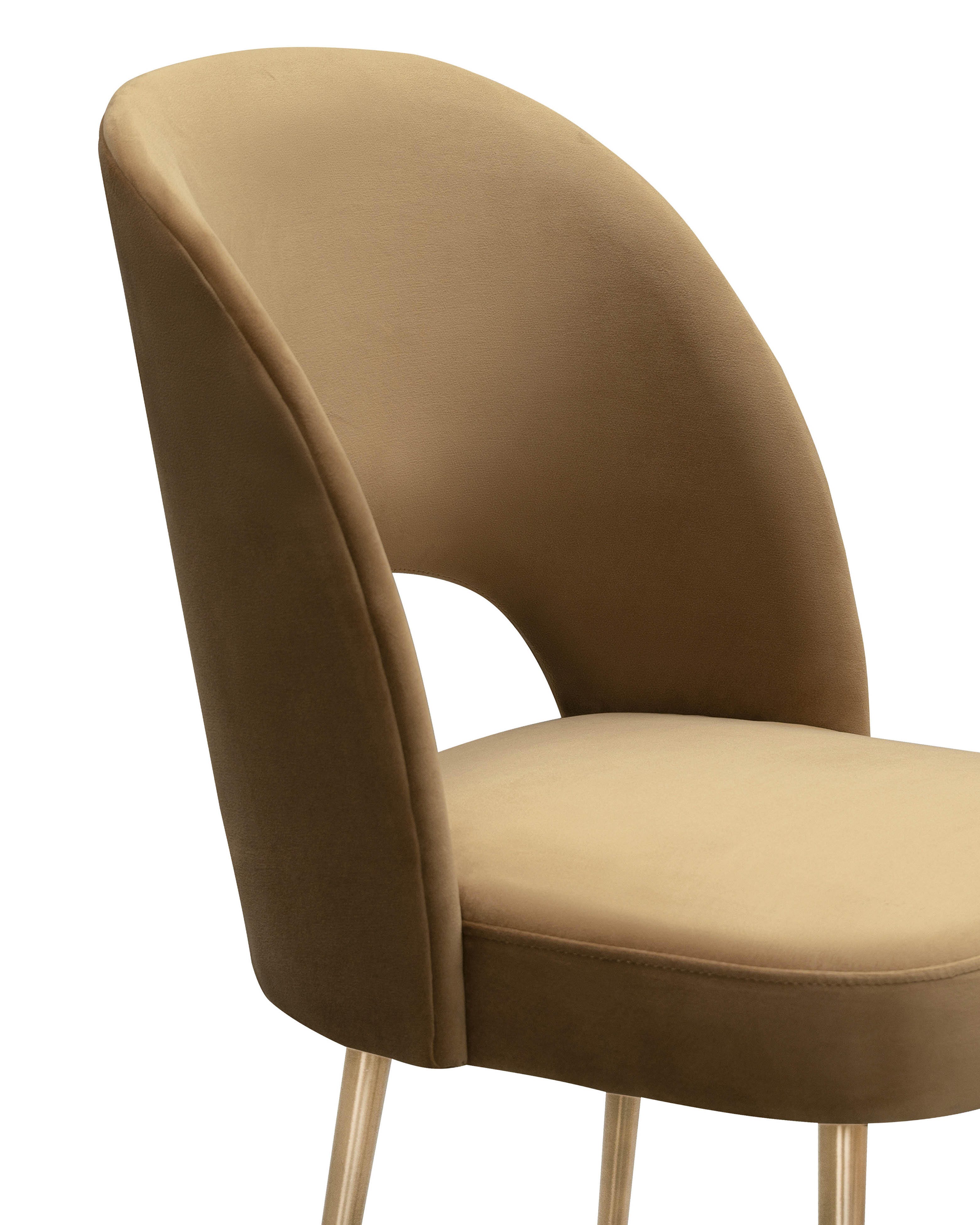 Swell Swell Cognac Velvet Chair, Brown/Gold, large