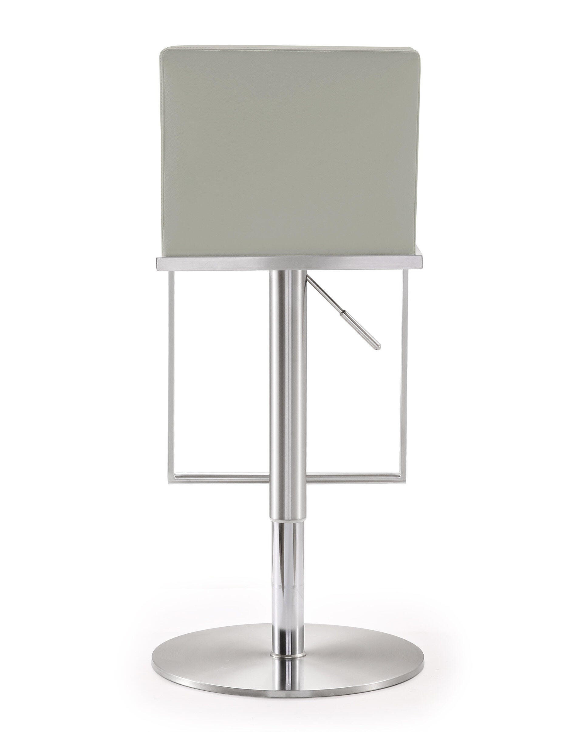 TOV Furniture Amalfi Light Gray Steel Adjustable Barstool, Light Gray, large