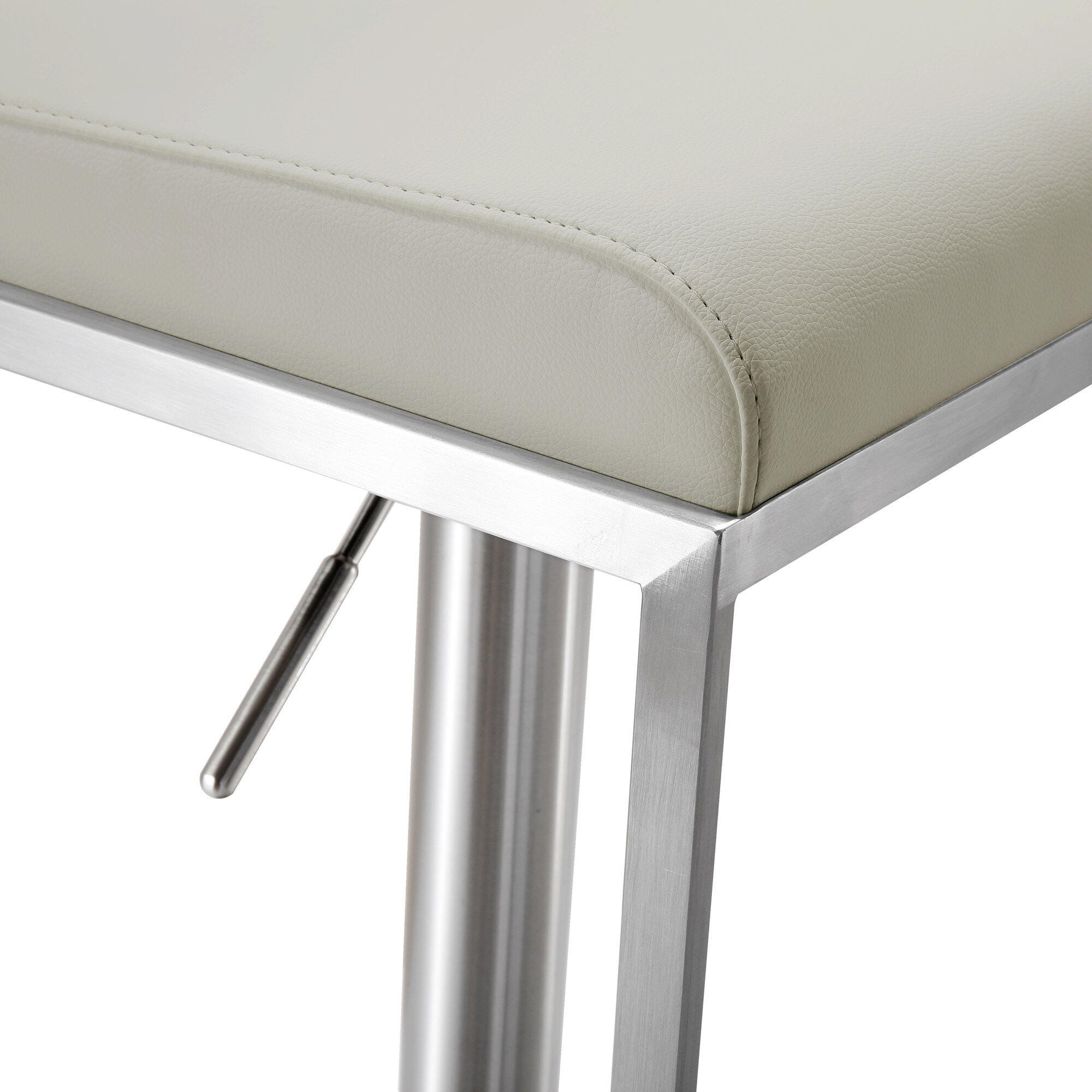 TOV Furniture Amalfi Light Gray Steel Adjustable Barstool, Light Gray, large