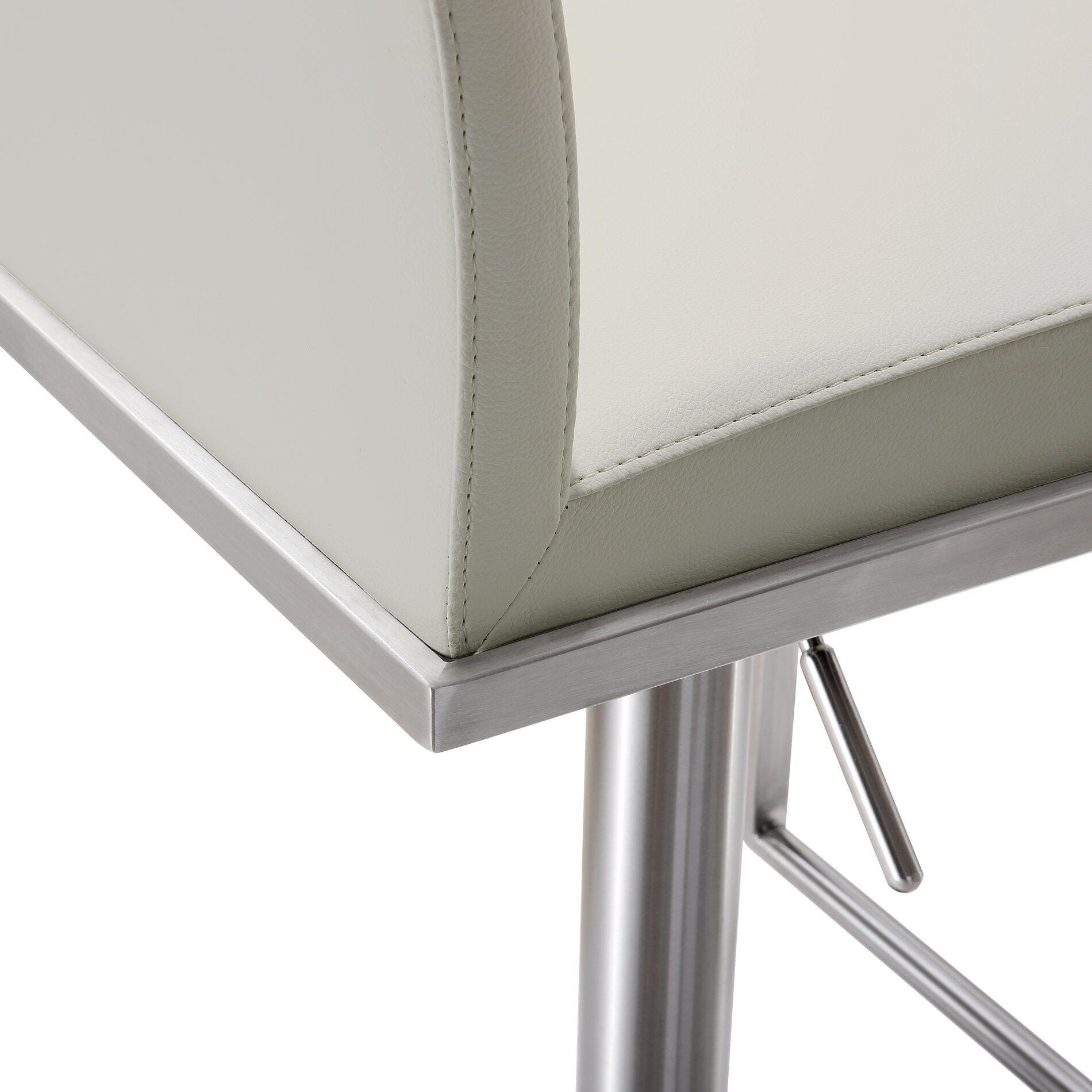 TOV Furniture Amalfi Light Gray Steel Adjustable Barstool, Light Gray, large