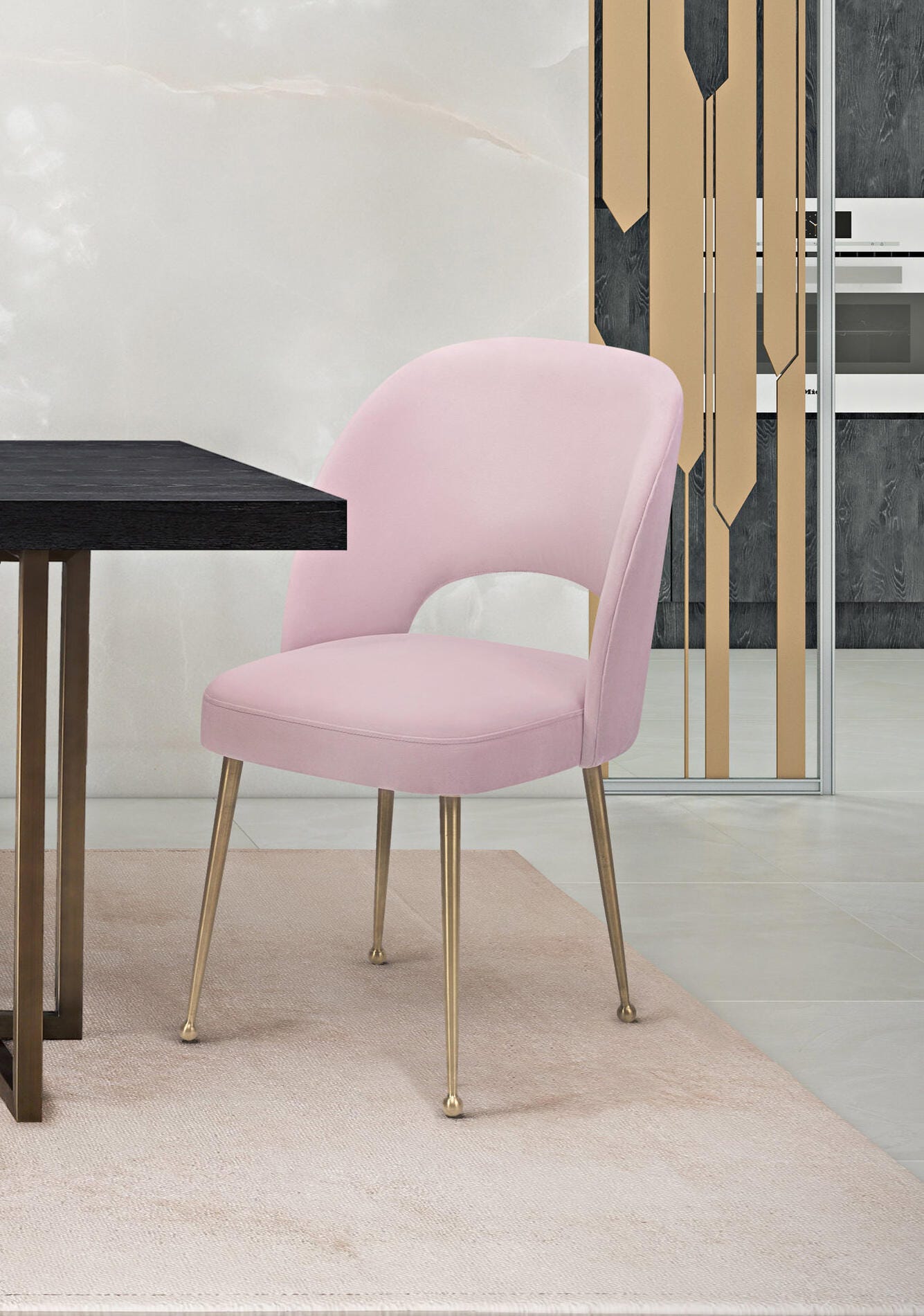 Swell Swell Blush Velvet Chair, Pink, large
