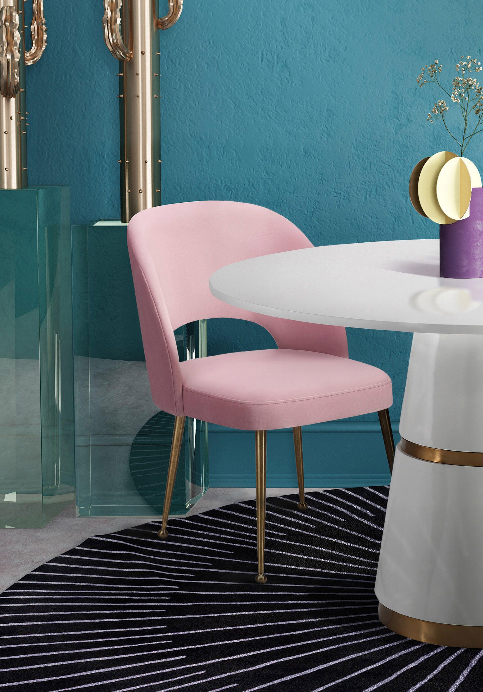 Swell Swell Blush Velvet Chair, Pink, large