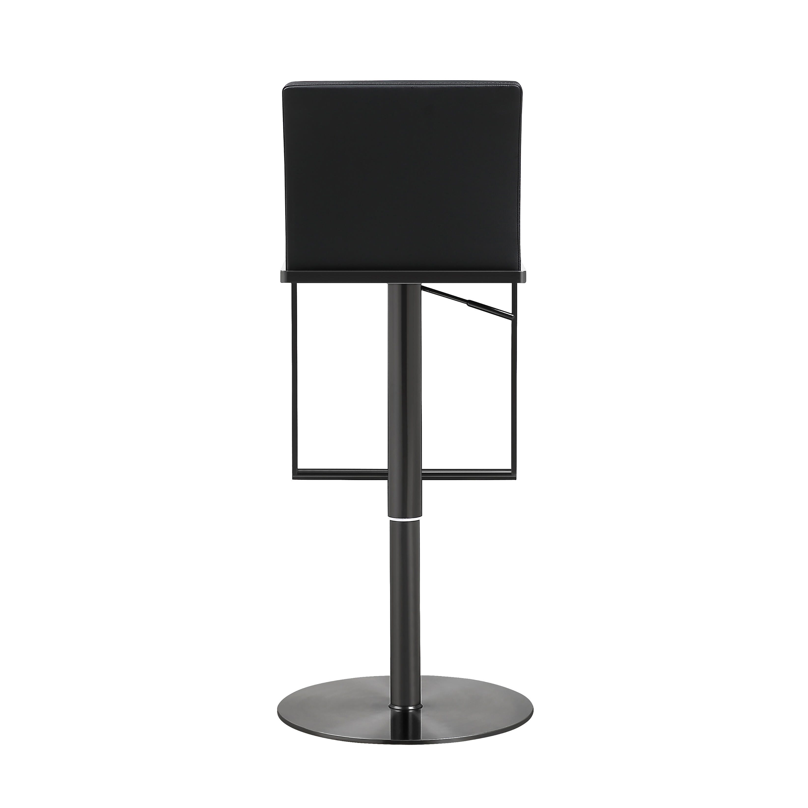 TOV Furniture Amalfi Amalfi Black on Black Steel Barstool, Black/Black, large