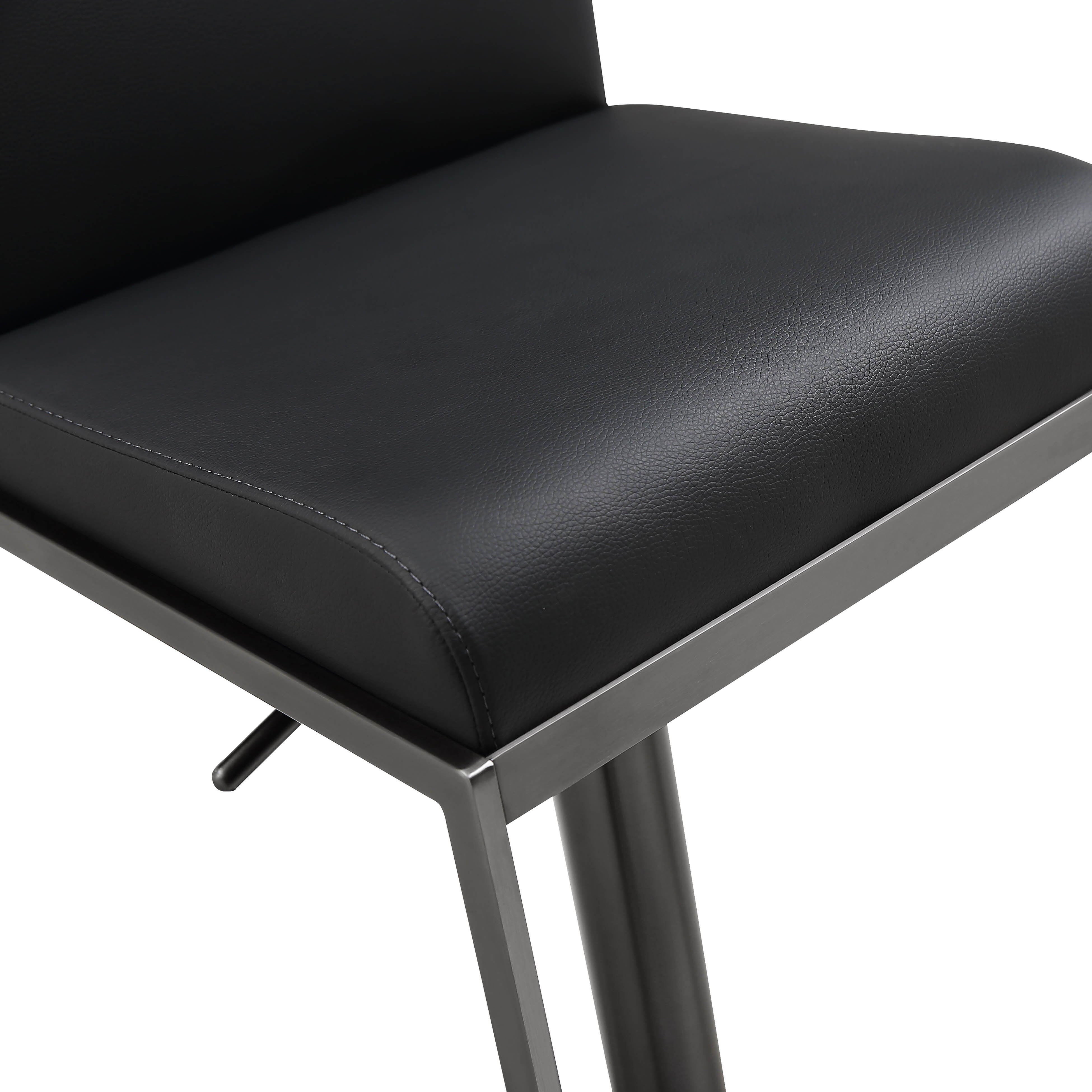 TOV Furniture Amalfi Amalfi Black on Black Steel Barstool, Black/Black, large