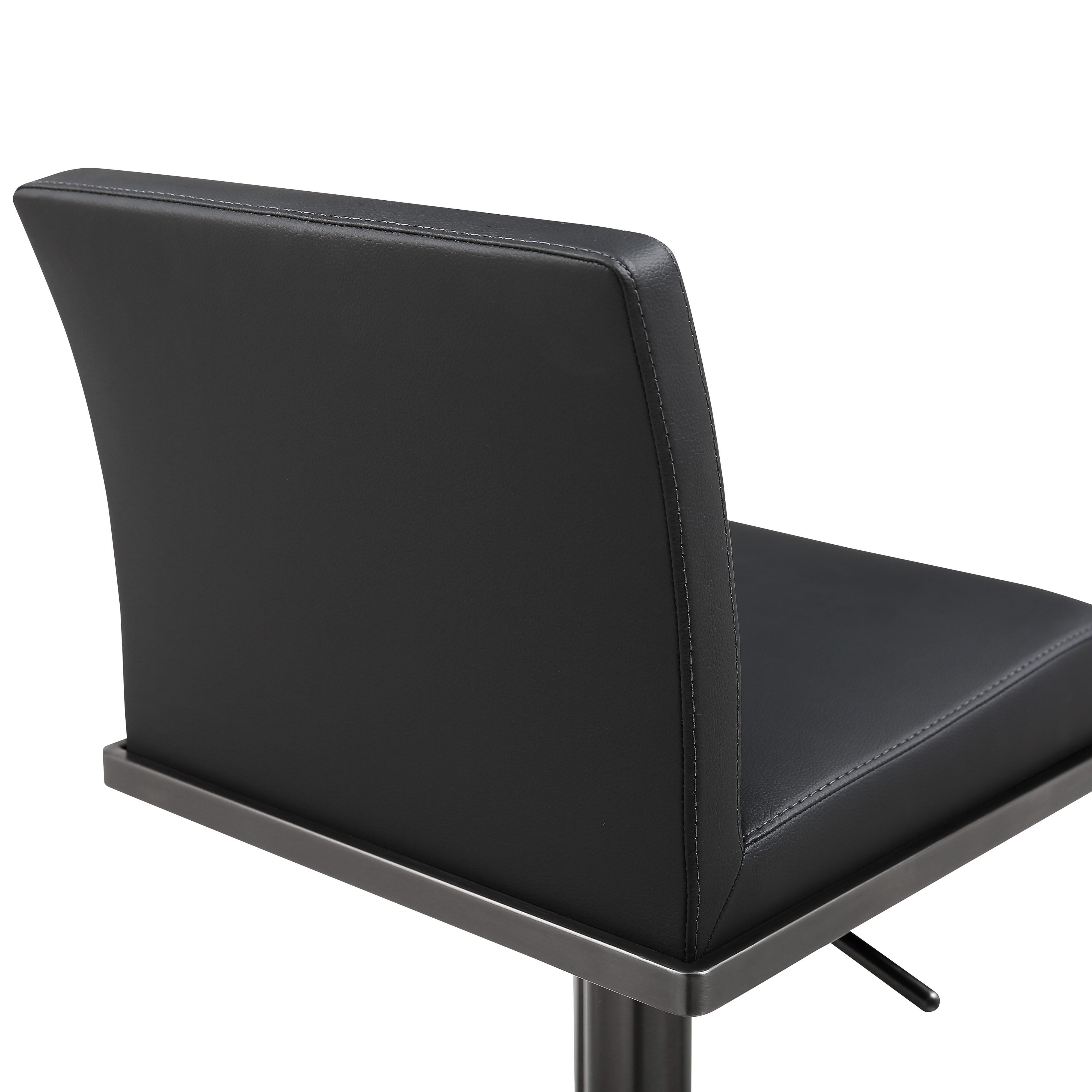 TOV Furniture Amalfi Amalfi Black on Black Steel Barstool, Black/Black, large