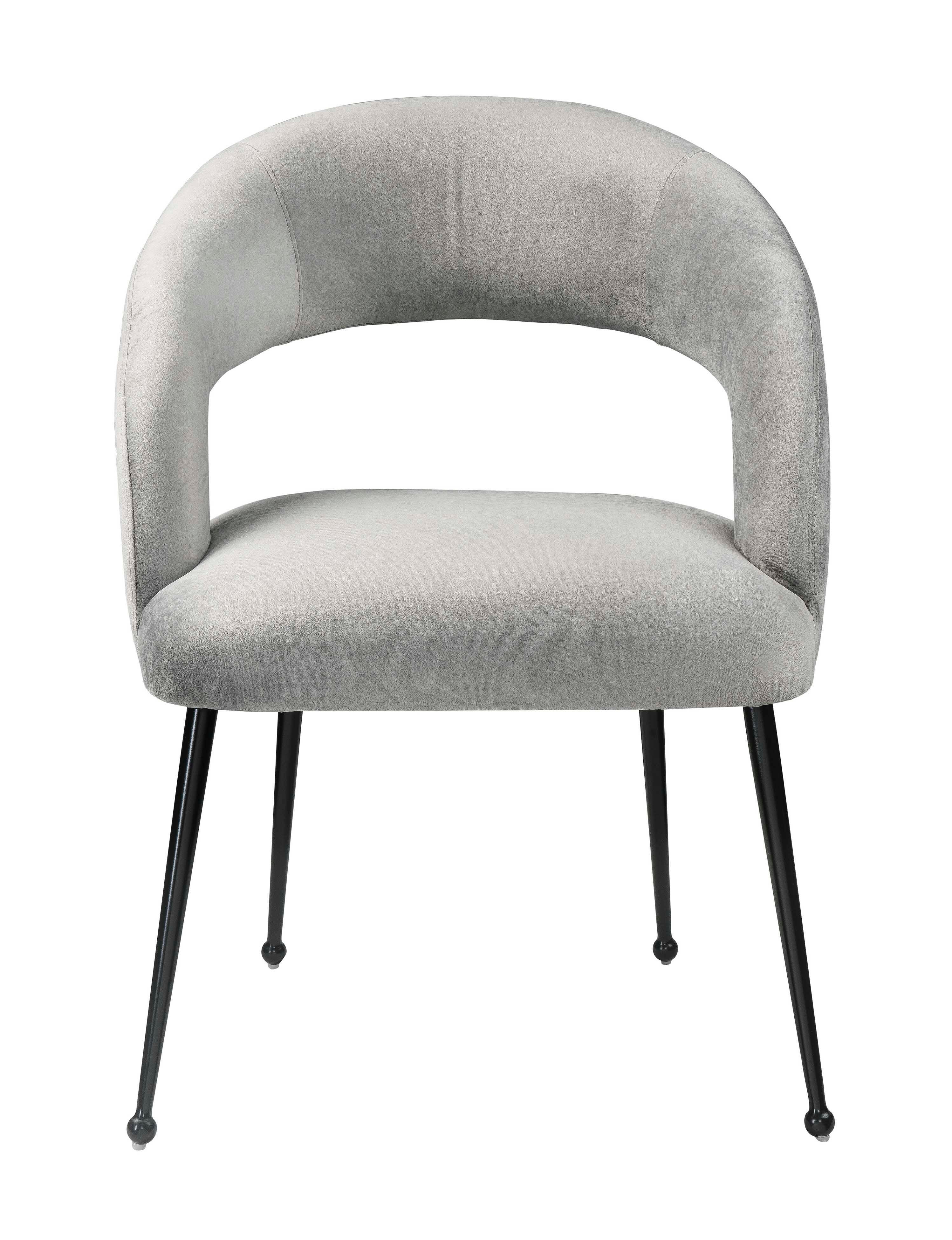 Rocco Rocco Slub Gray Dining Chair, Gray/Black, large
