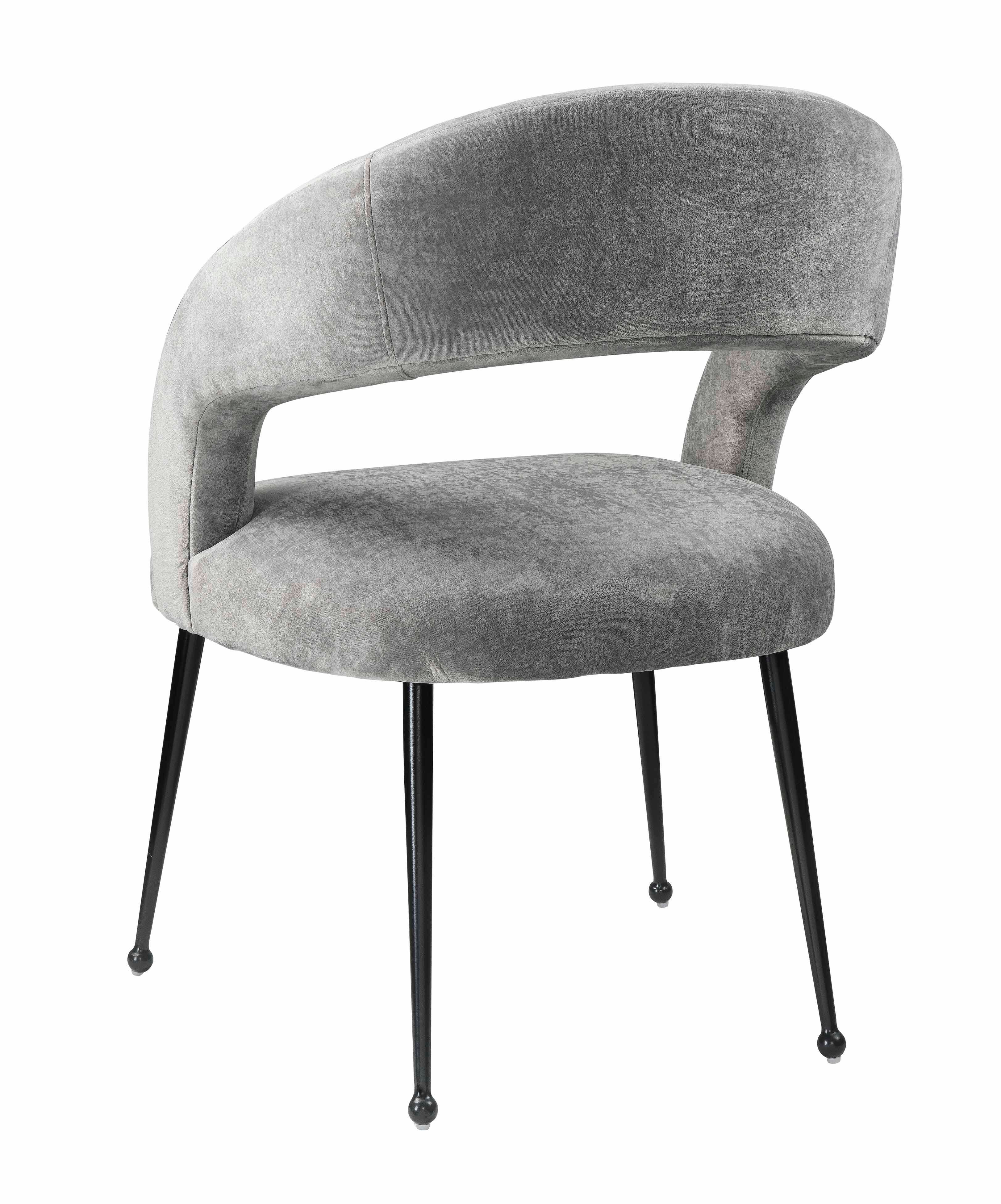 Rocco Rocco Slub Gray Dining Chair, Gray/Black, large